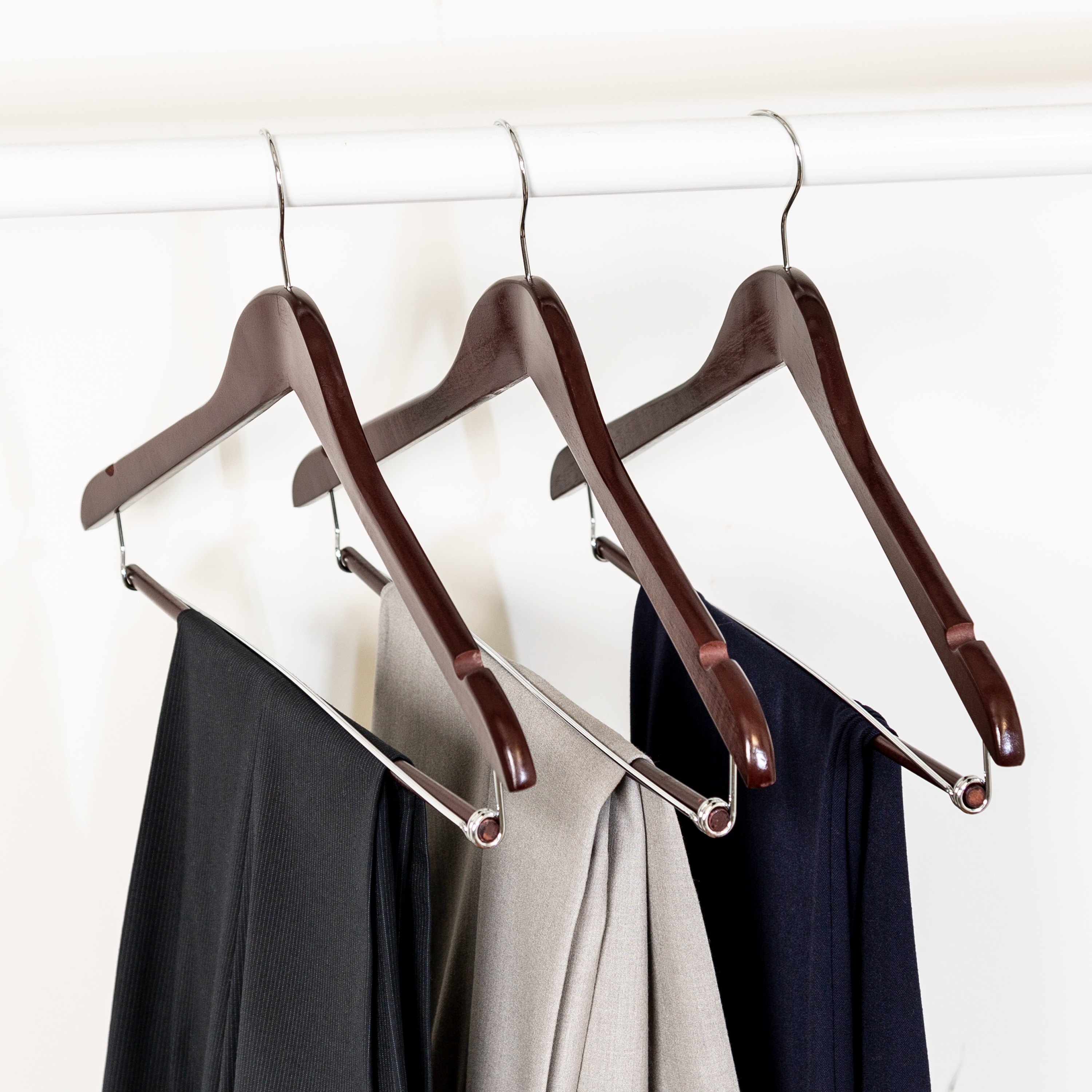 Honey-Can-Do 6 -Pack Wood Non-Slip Grip Clothing Hanger ( Natural ) #HNG-09042