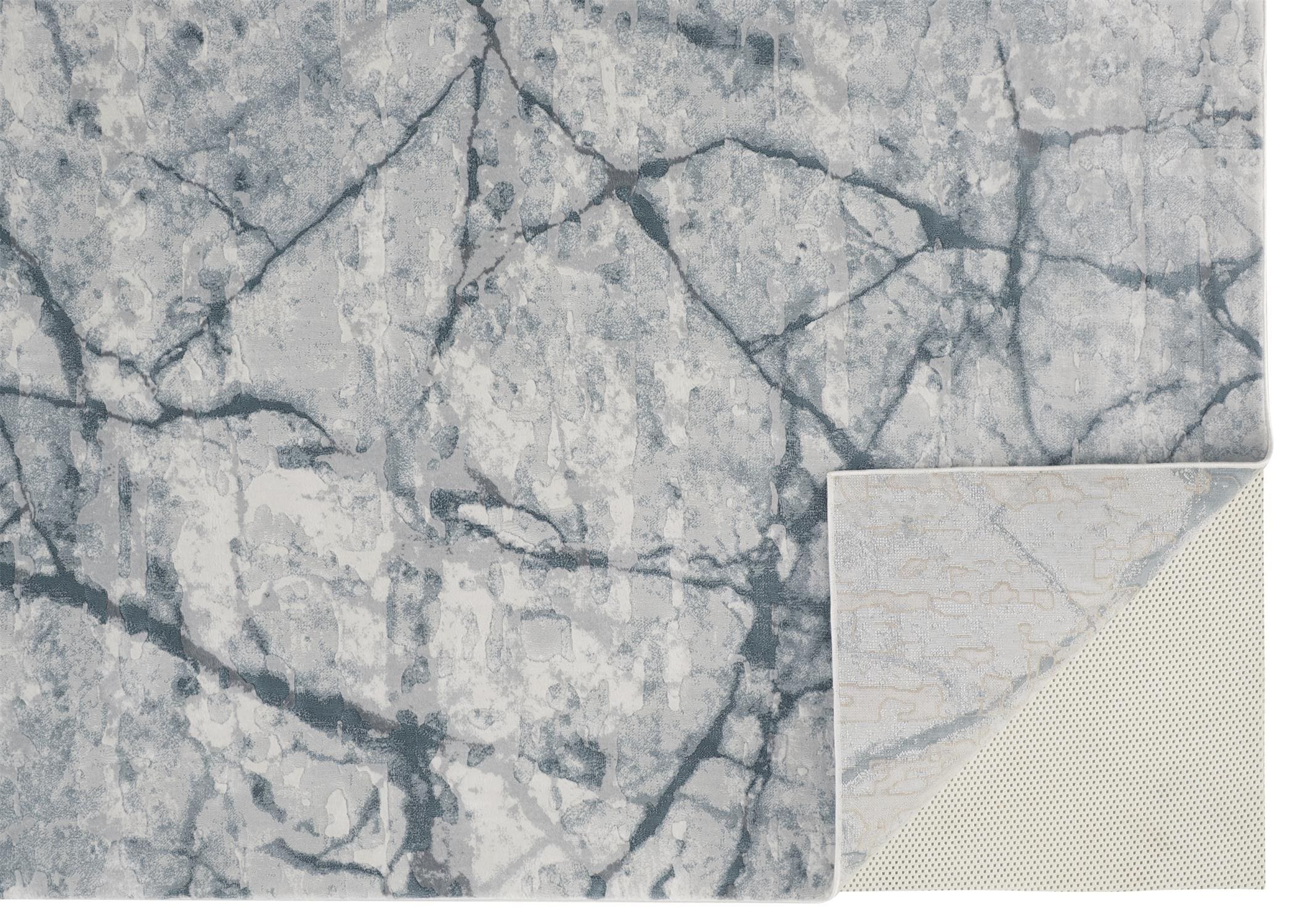 Gray Abstract Stain-Resistant Rectangular Area Rug