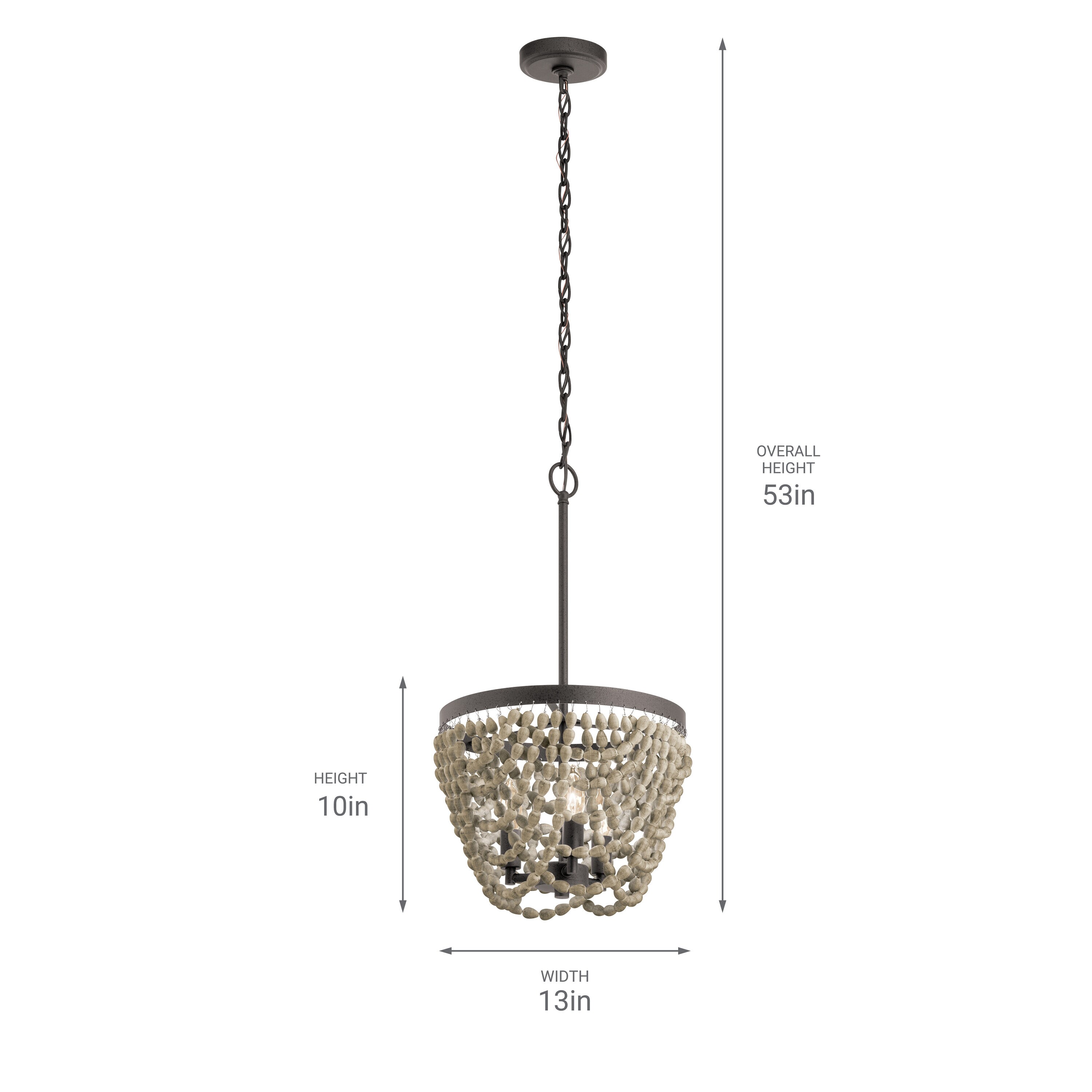 Kichler Coltyn 5 Light Anvil Iron Coastal Bowl Hanging Pendant