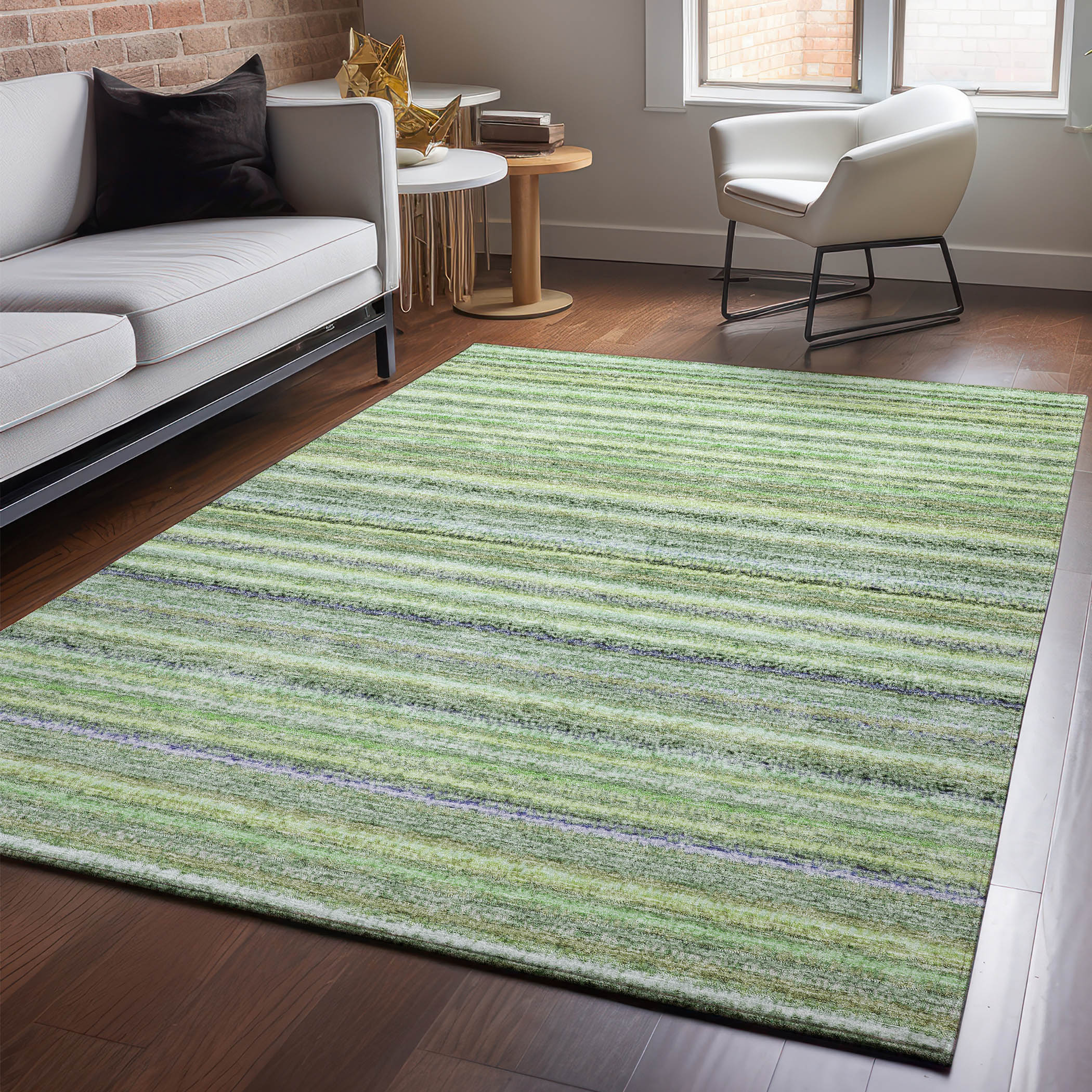 Addison Rugs AMF598GE10X14 Mayfield AMF598GE 10 x 14 (ft) Loomed Polyester Green Rectangular Indoor Geometric Machine washable Area rug