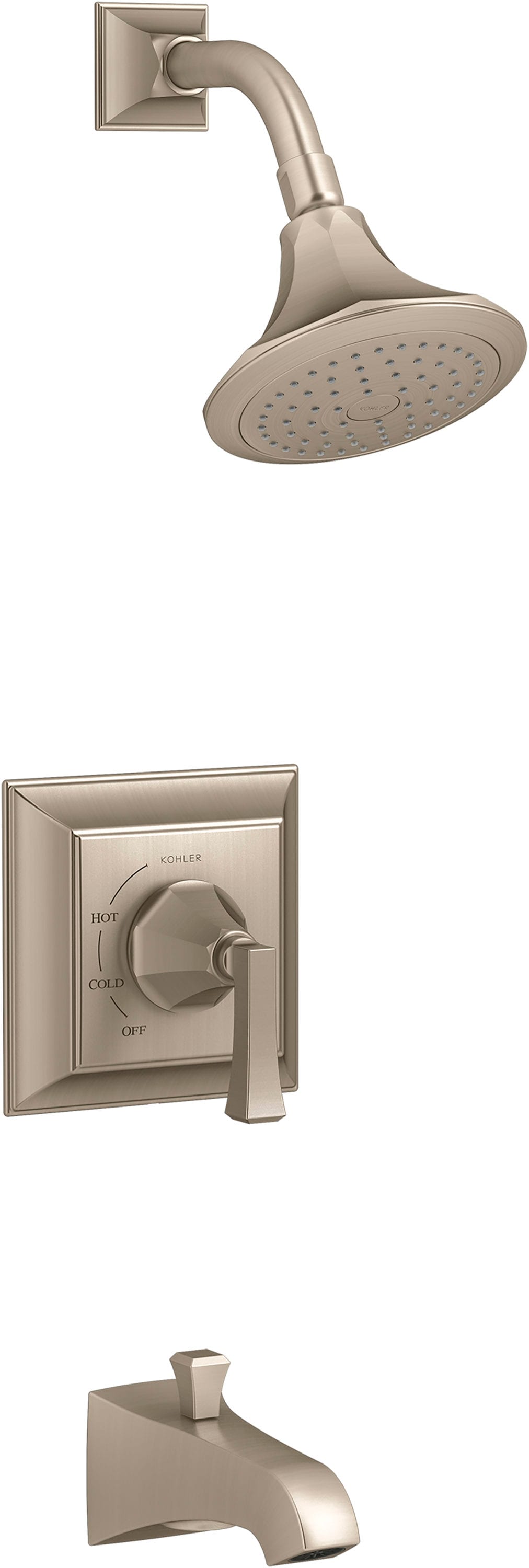 KOHLER TS461-4V-BV Memoirs Vibrant Brushed Bronze 1-handle Single function 6.0-Inches Round Bathtub and shower Faucet