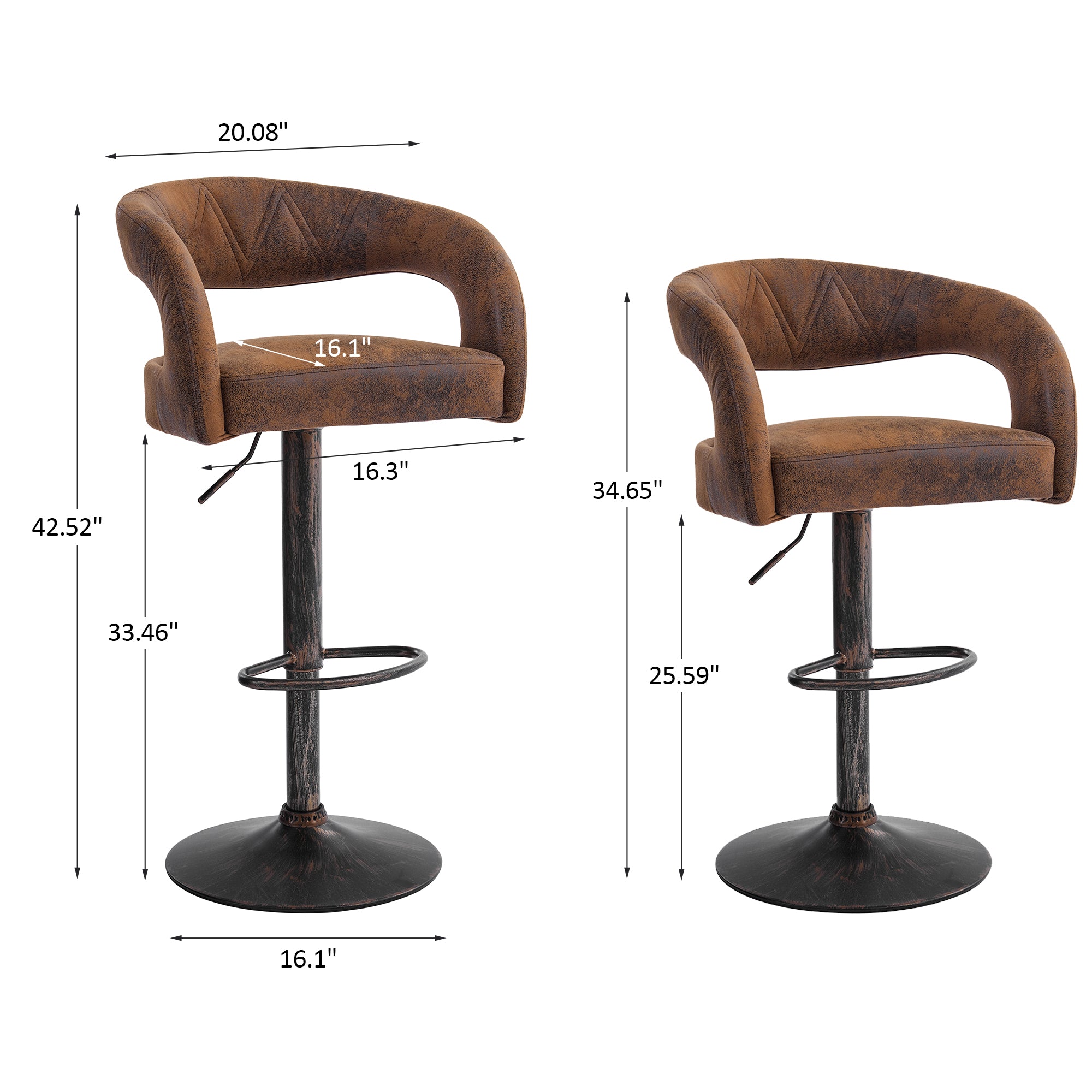 Vecelo LOE-C13-DBRN stools - View #3