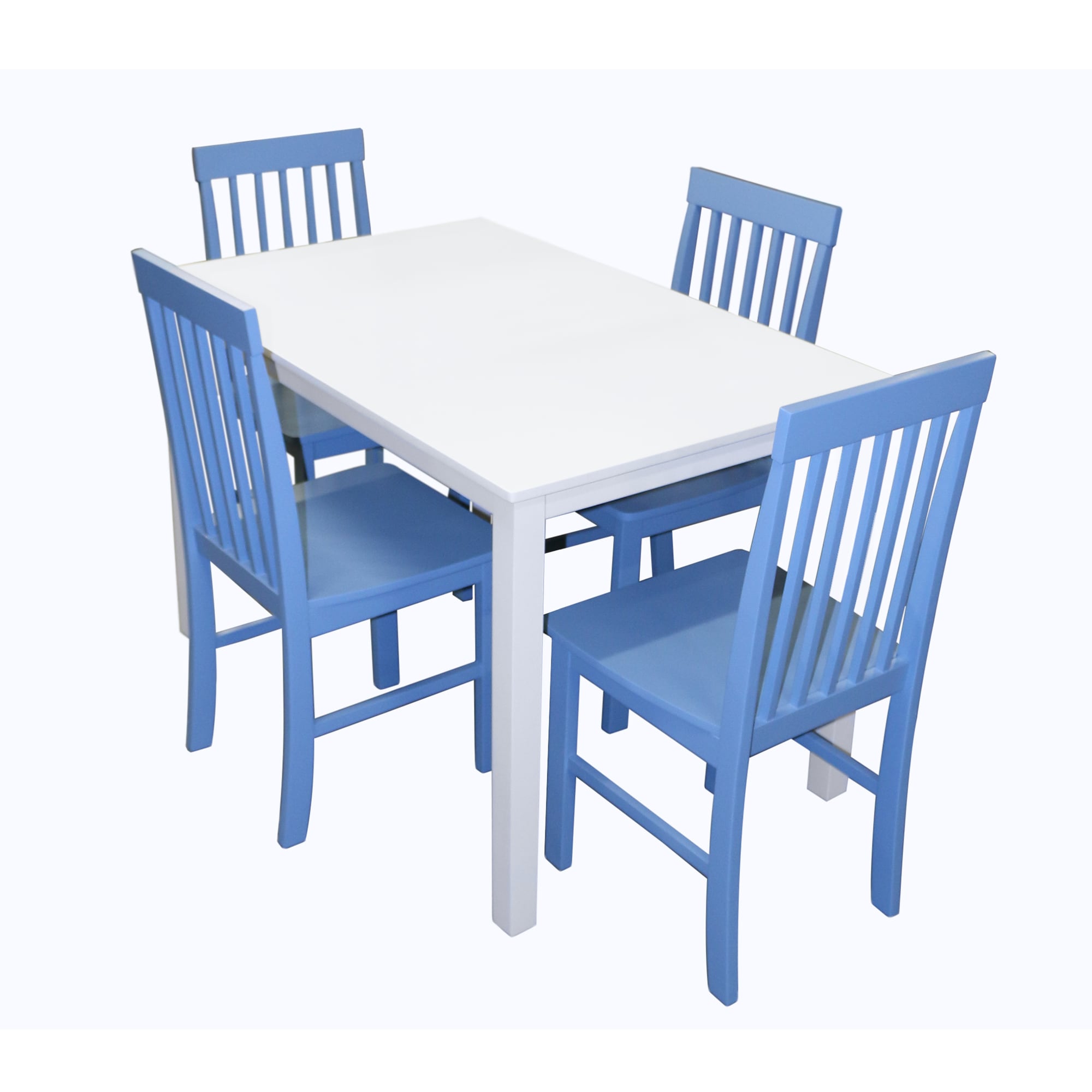 Walker Edison LWW485PCPB Blue Contemporary/Modern Dining Room Set with Rectangular Table ( Seats 4 )