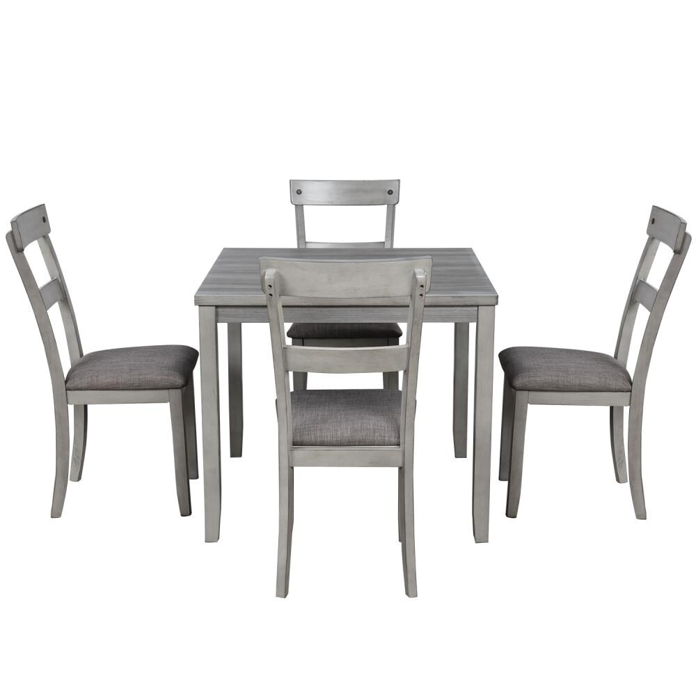 Casainc Light Grey Rustic Dining Room Set With Square Table (seats 4 