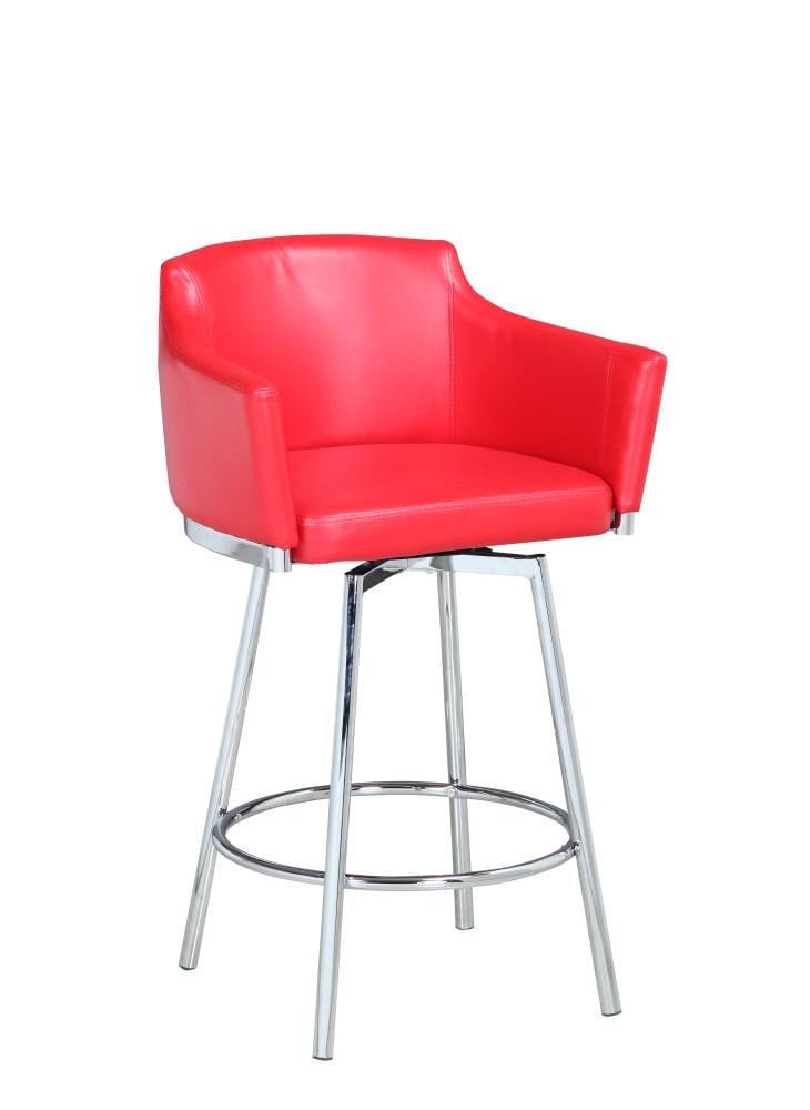 red and chrome bar stools