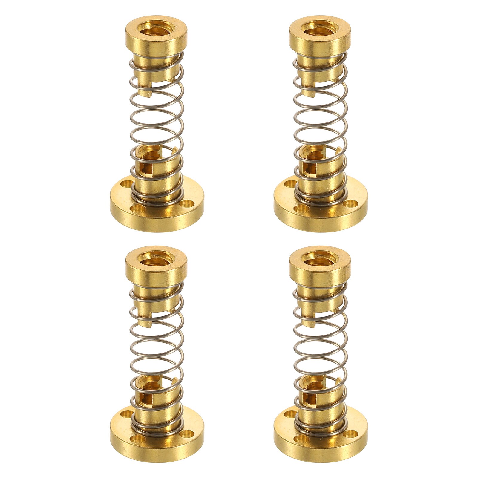 Unique Bargains 4pcs Tr8x4 T8 POM Anti Backlash Spring Loaded Nut Elimination Gap Nut (Acme Thread 2mm Pitch 2 Start 4mm Lead) with 3.5mm Holes for DIY CNC 3D Printer Parts Gold