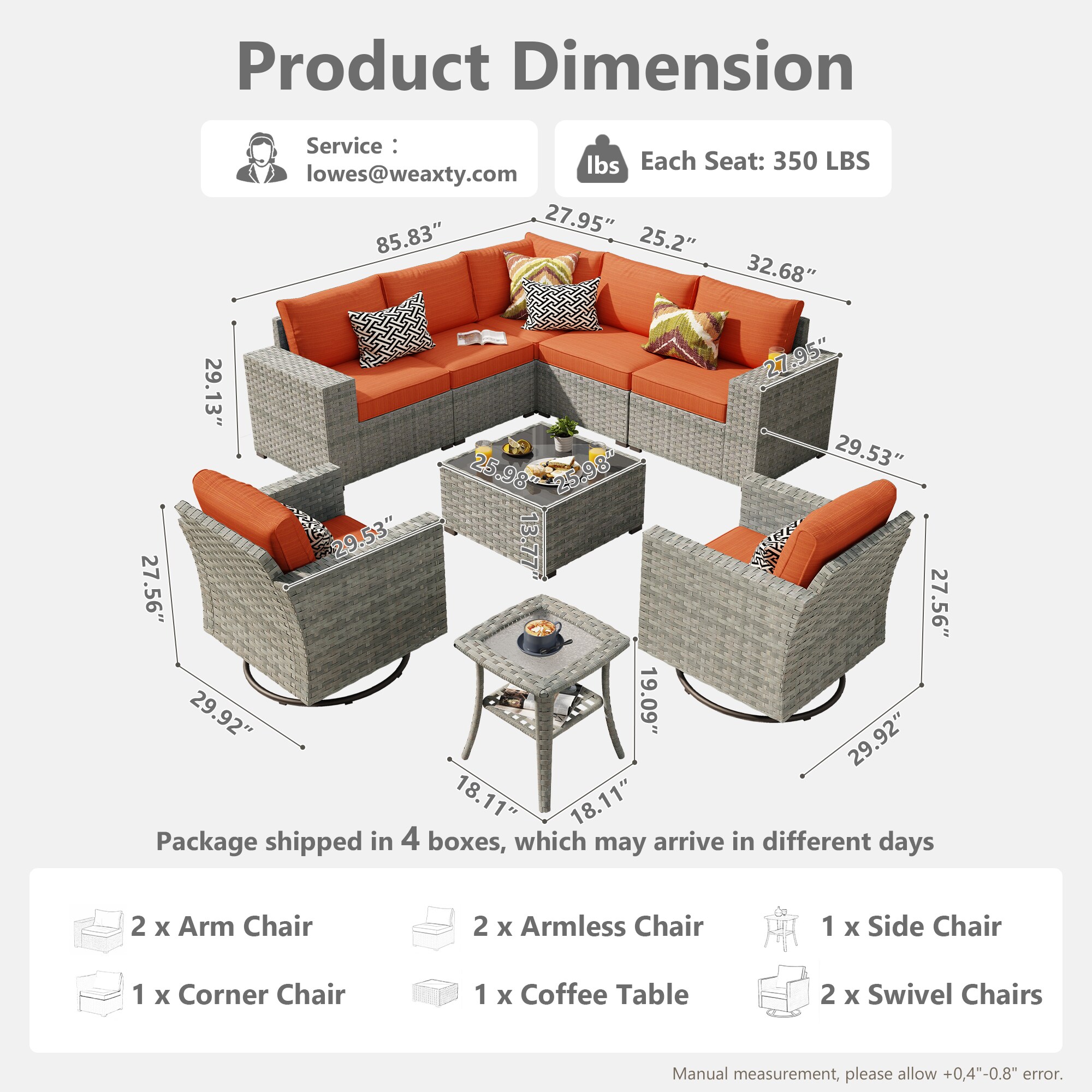 weaxty DDFPRRSGRS809 Patio-Conversation-Sets - View #7
