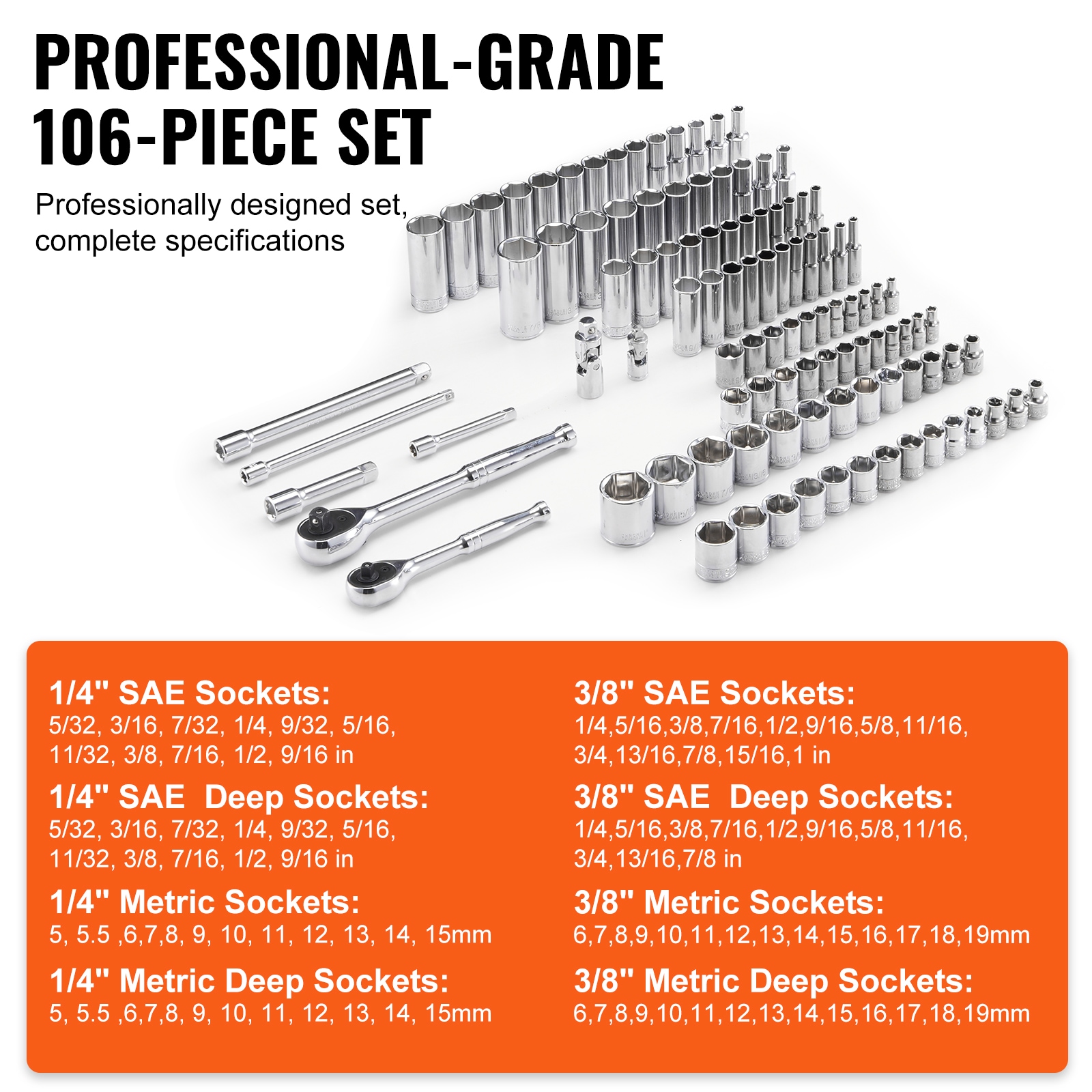 VEVOR TTZ1061438SAEO0LVV0 Mechanics-Tool-Sets - View #4