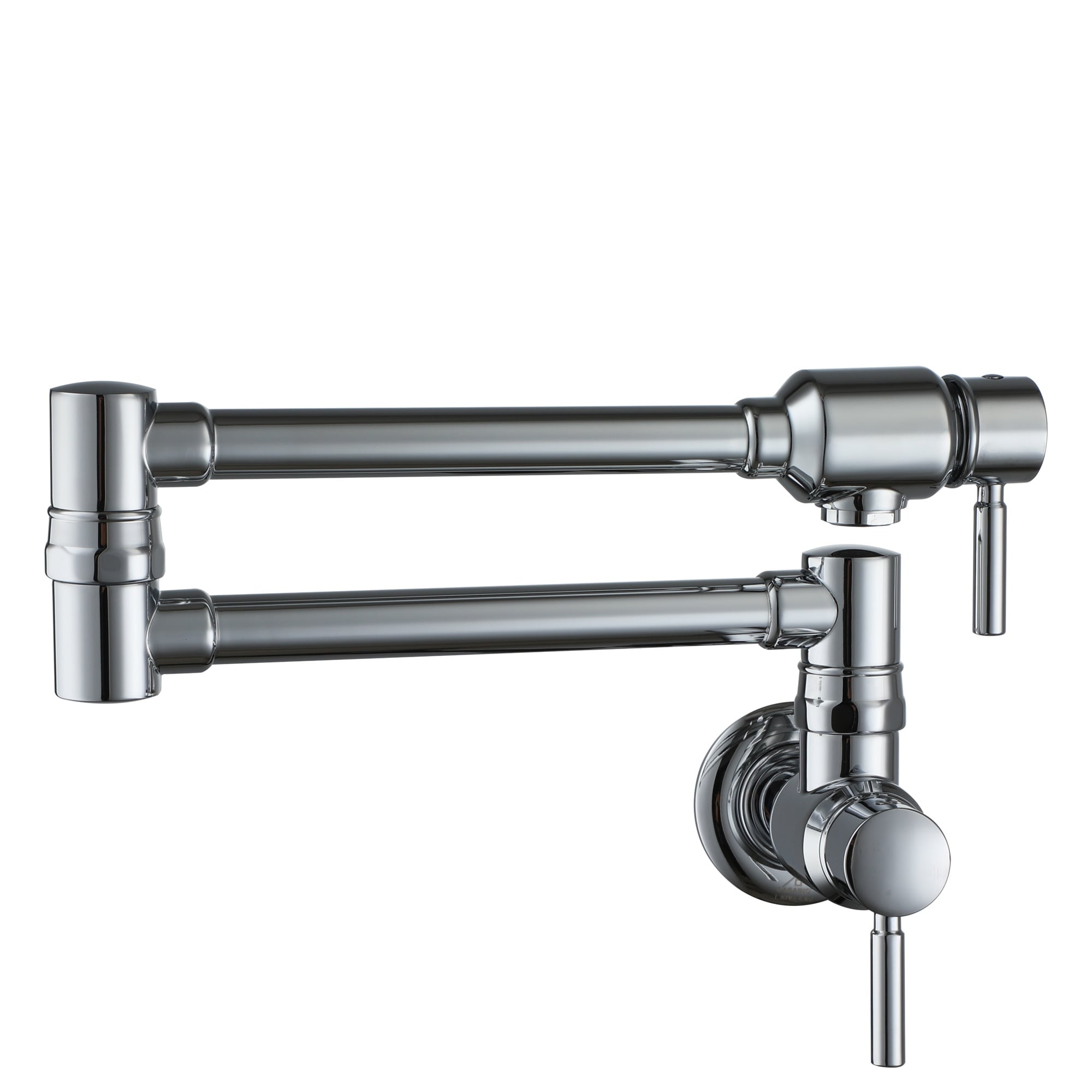 Boyel Living Chrome Wall-Mount Folding Pot Filler Kitchen Faucet with 2 Handles