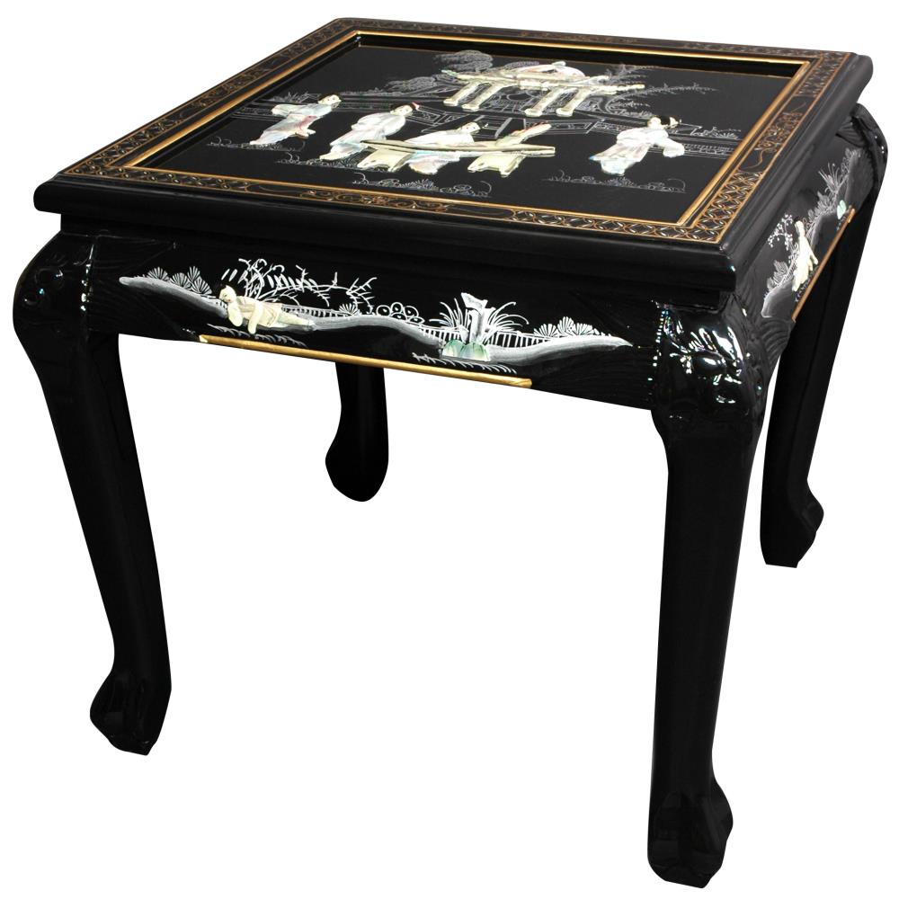 Red Lantern Oriental Furniture Black Wood End Table In The End Tables Department At Lowes Com