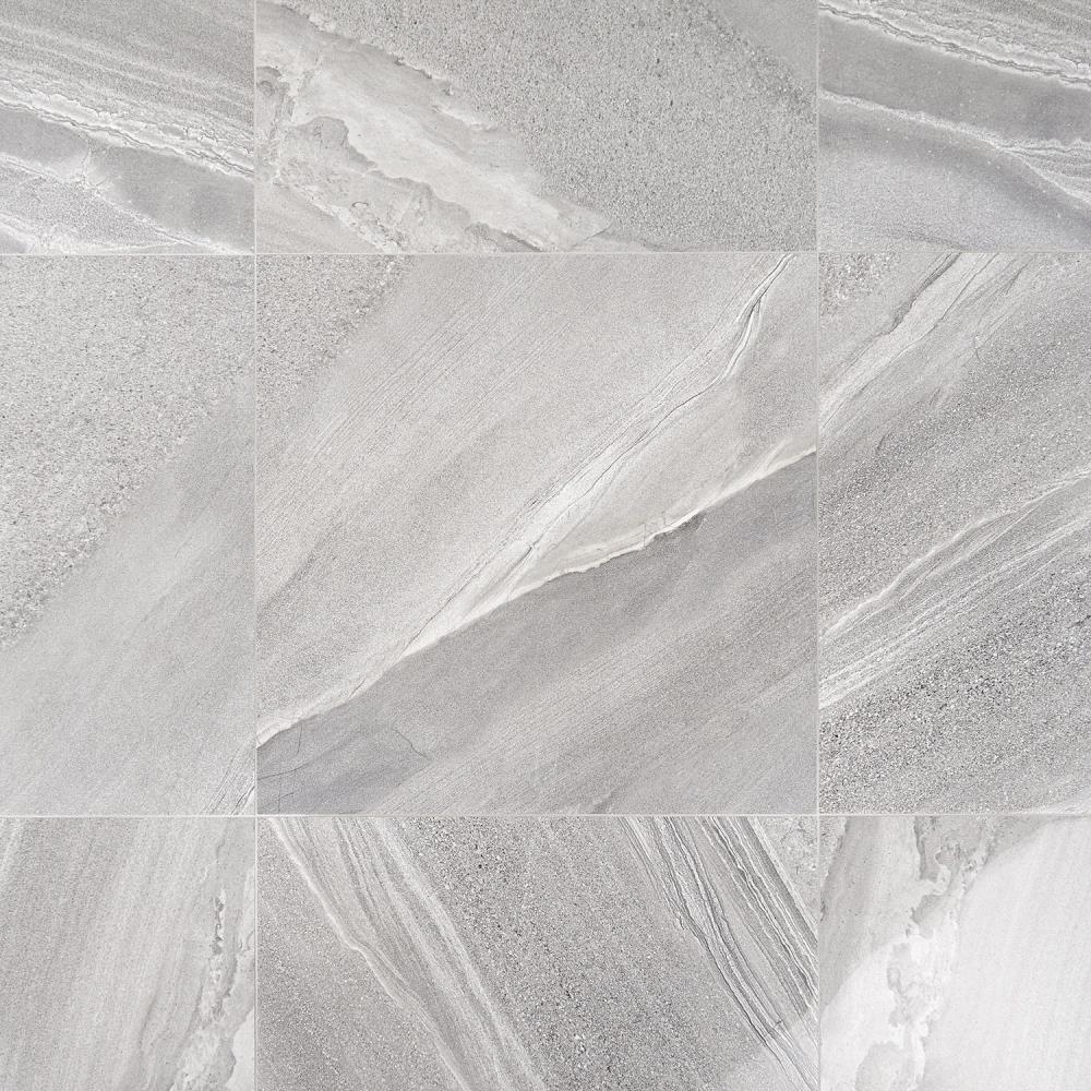 Artmore Tile EXT3RD101588 Linus 4-Pack Gray 24-in x 24-in Polished Porcelain Stone Look Floor and Wall Tile