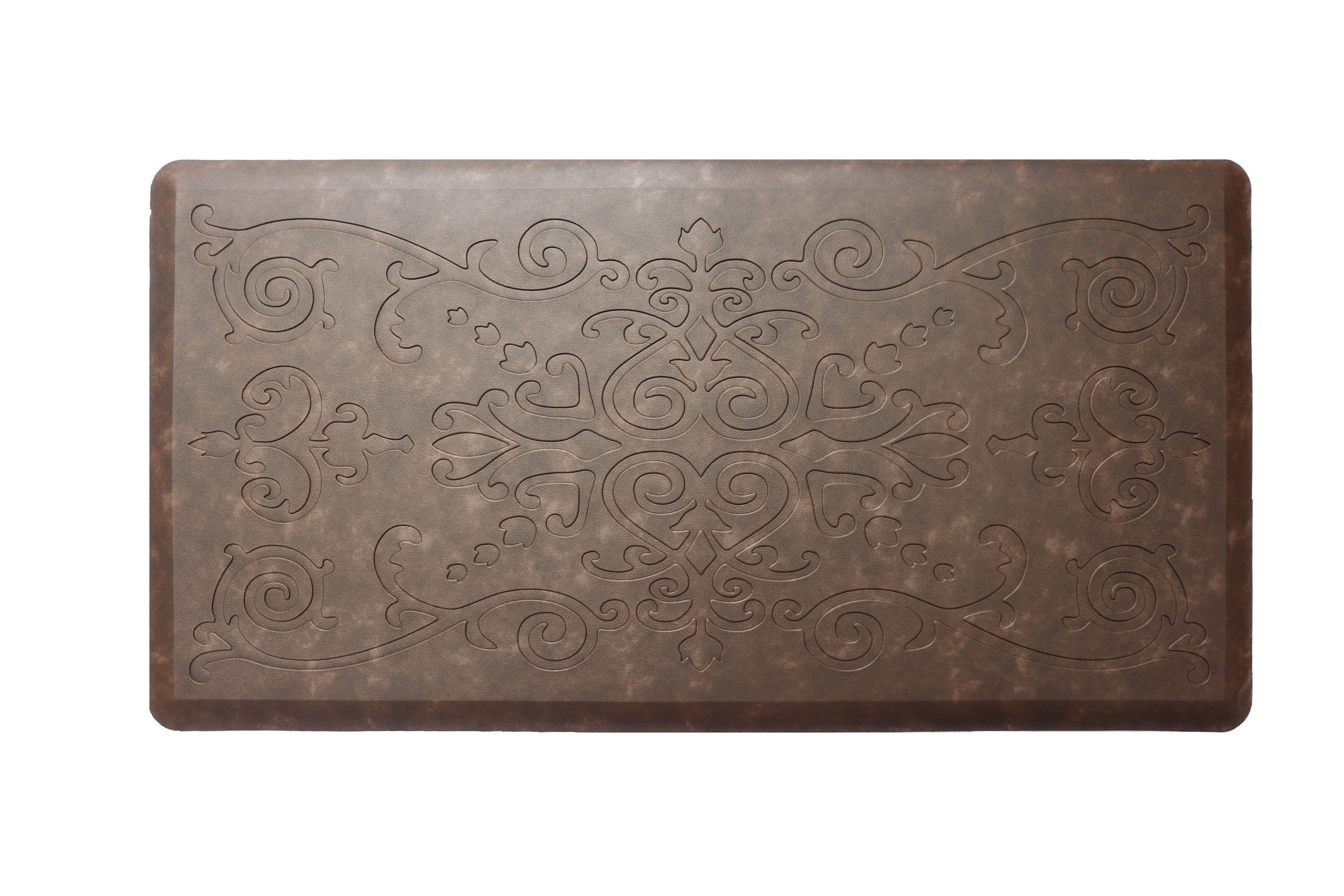 J&V Textiles Medallion Embossed Anti-Fatigue Mat - 17 x 28 - Taupe