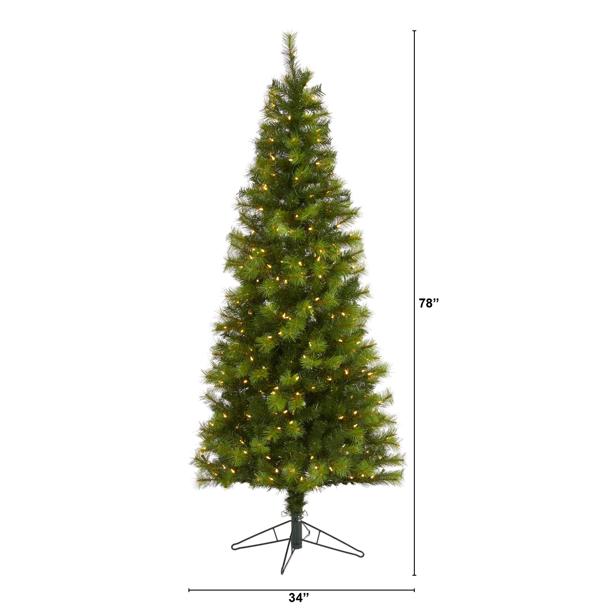 Nearly Natural 6.5-ft Pine Pre-lit Artificial Christmas Tree with LED ...
