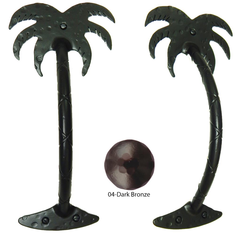 Agave Ironworks PU044-04 Palm Tree Door Pull 12-in Bronze Gate Handle