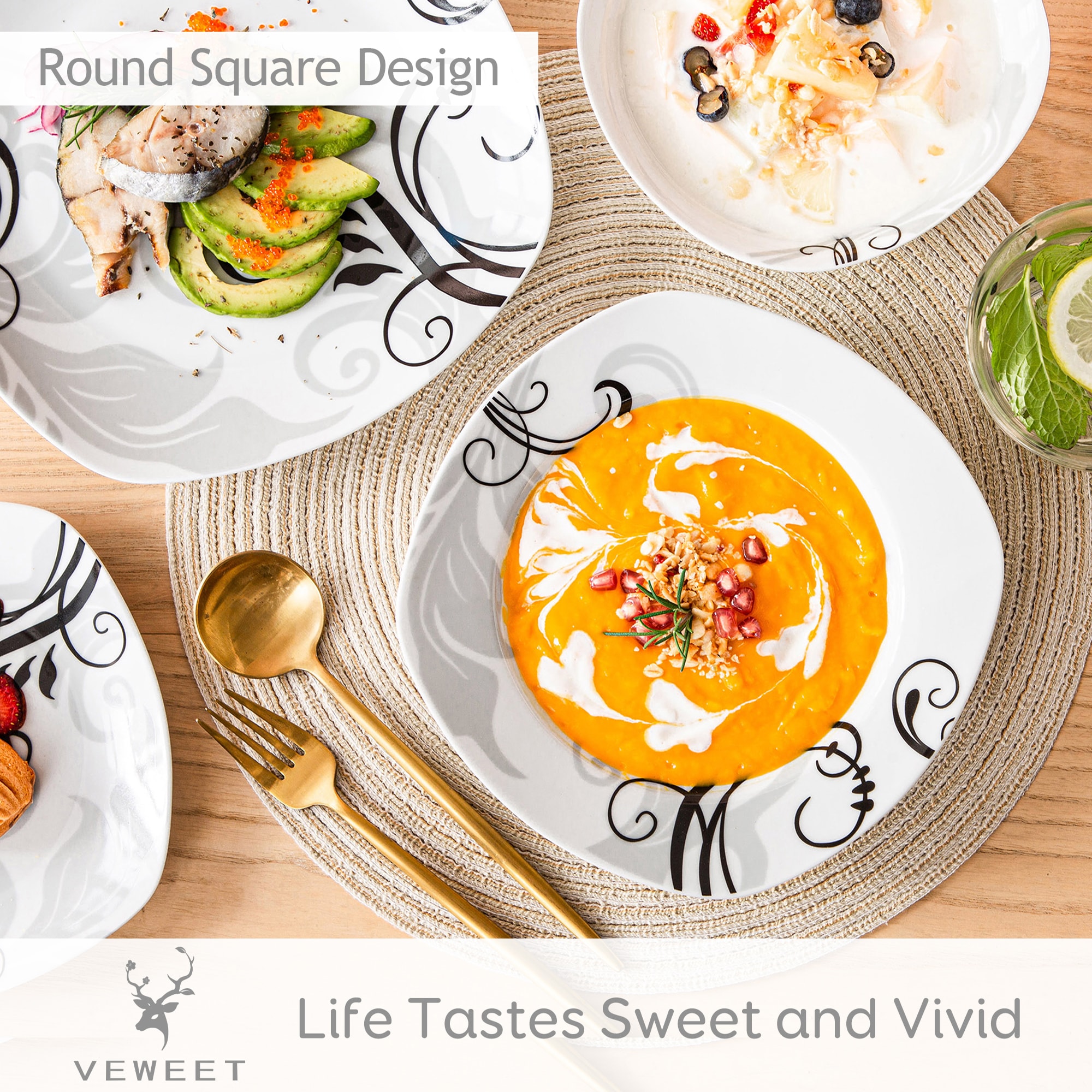 VEWEET ZOEY002 dinnerware - View #5