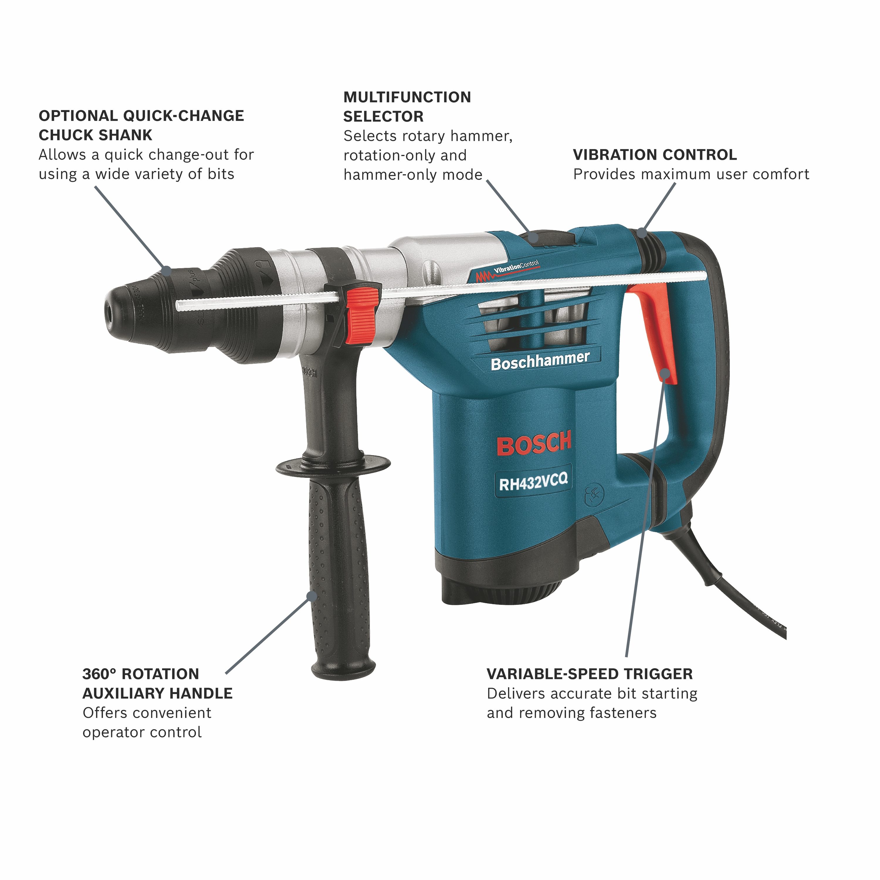 Bosch 8.5-Amp 3/4-in SDS-Plus Variable Speed Rotary Drill in the Rotary Hammer Drills at Lowes.com