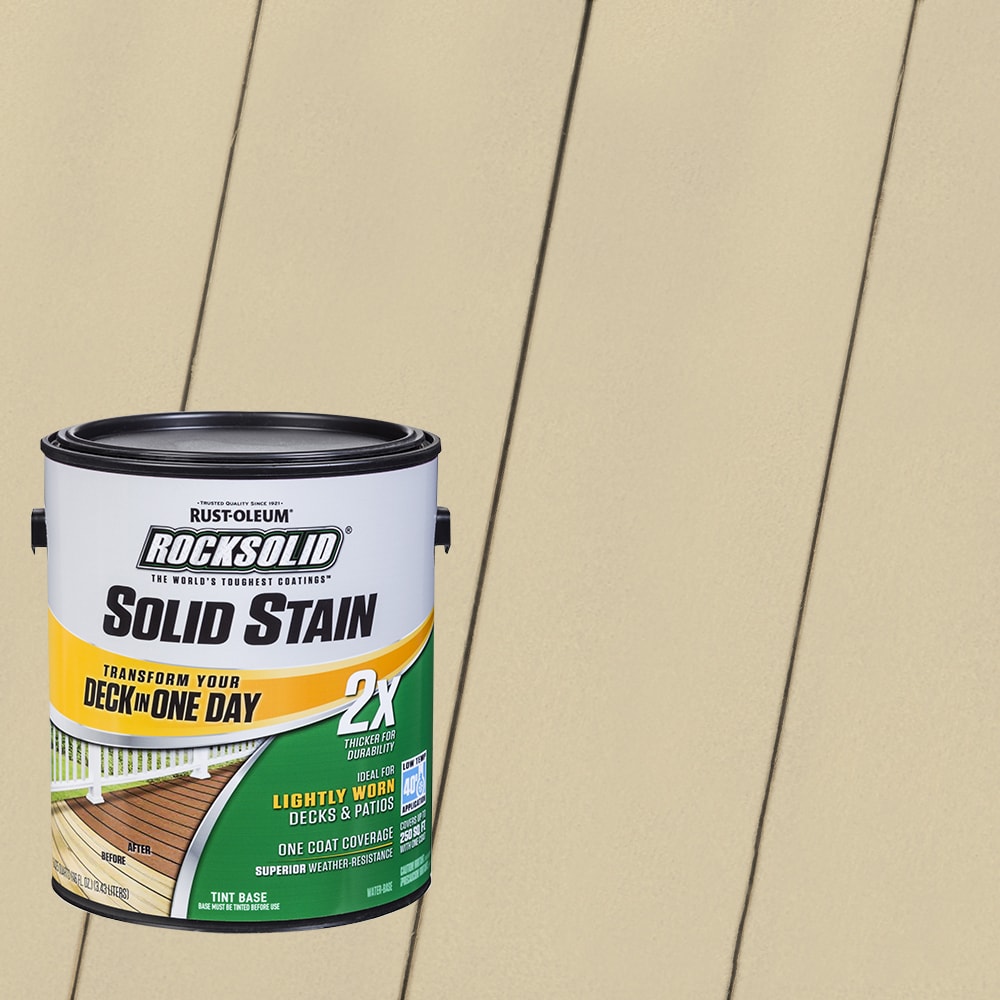 Rust-Oleum 319734T RockSolid 2X Solid Stain Pre-Tinted Beach Solid Exterior Wood Stain and Sealer in One ( 1-gallon )