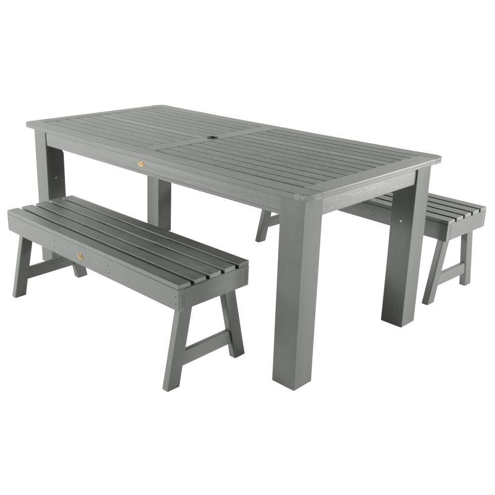 highwood AD-KITDTB3702-CGE Weatherly Collection 3-Piece Gray Patio Dining Set