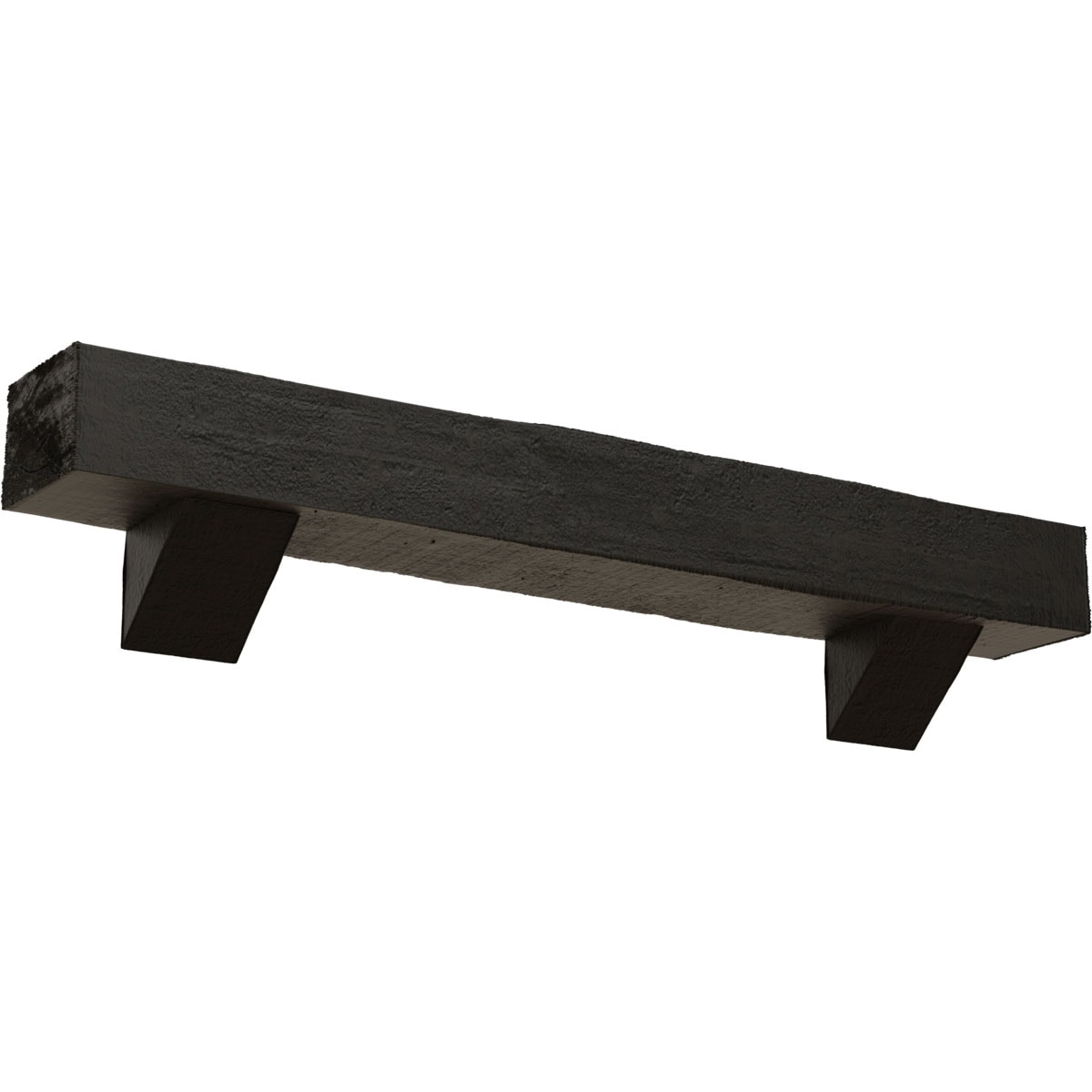 Ekena Millwork MANURC06X08X60BKBC 60-in W x 6-in H x 8-in D Cedar (Burnished) Hollow Urethane Rustic Fireplace Mantel