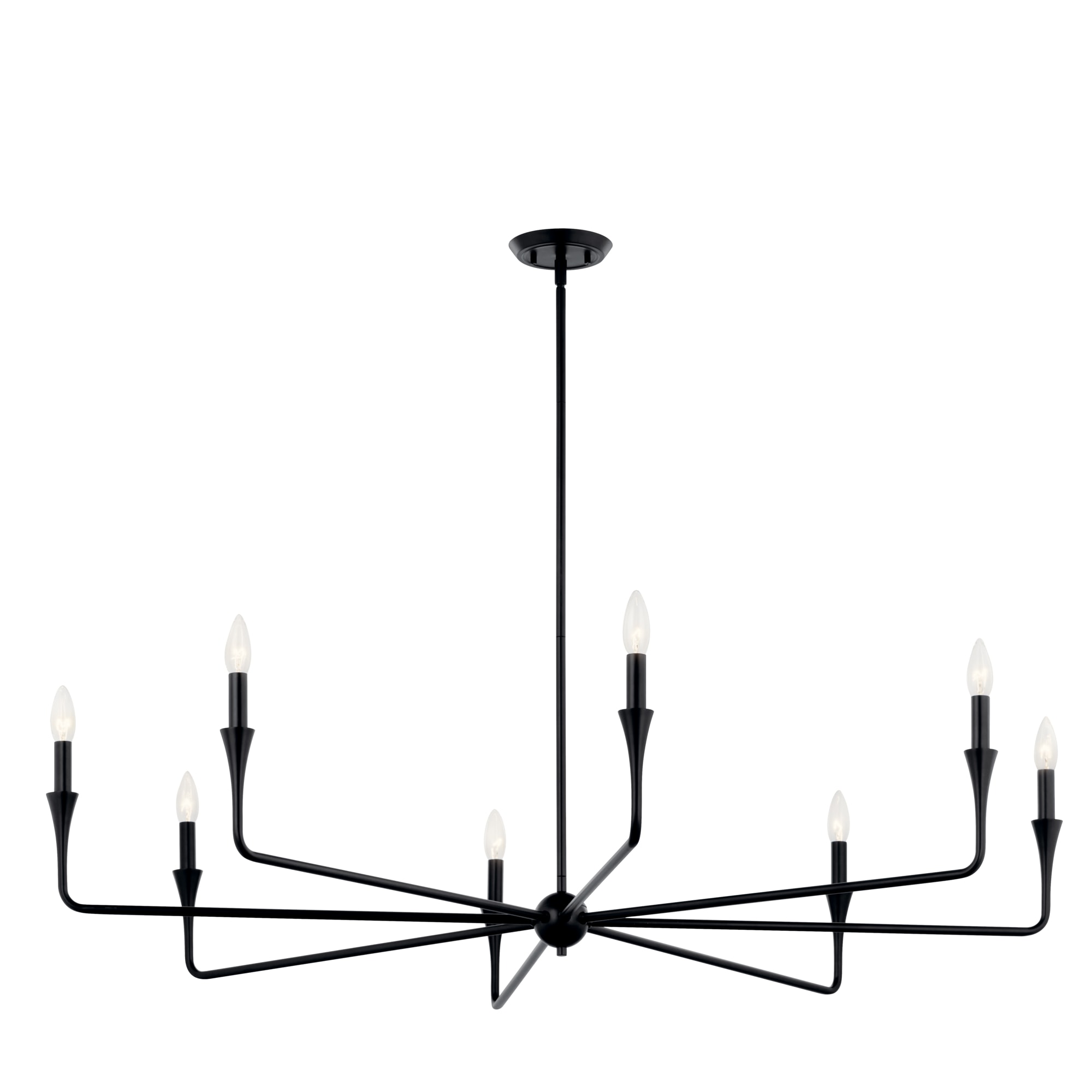 Kichler 52691BK Alvaro 8 -Light Distressed Black Modern/contemporary Bare bulb For Use in Bedrooms, Dining Rooms, Foyers, Kitchens, Living Rooms Chandelier