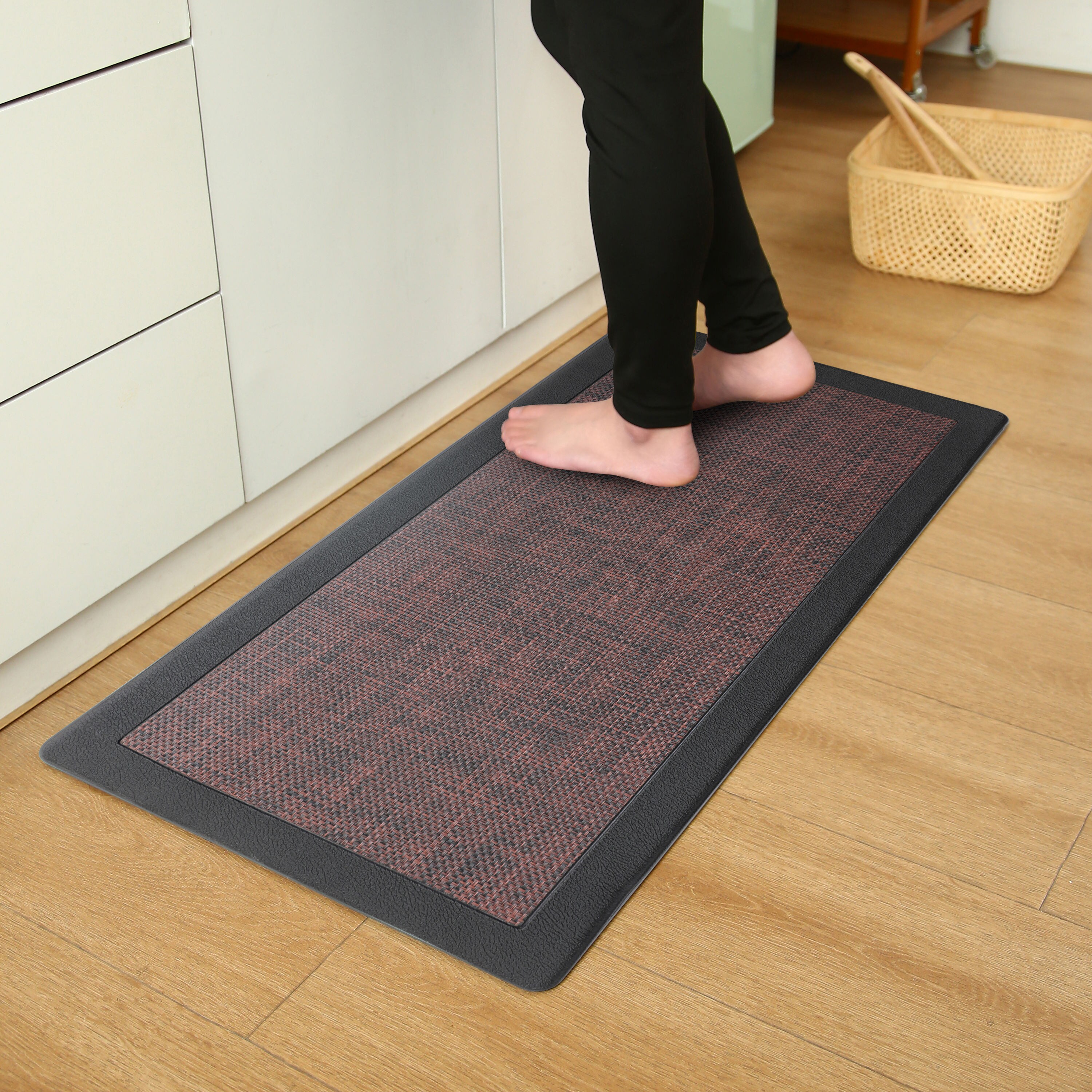 J&V TEXTILES HILLSIDE BURGUNDY Mats-Cat - View #2