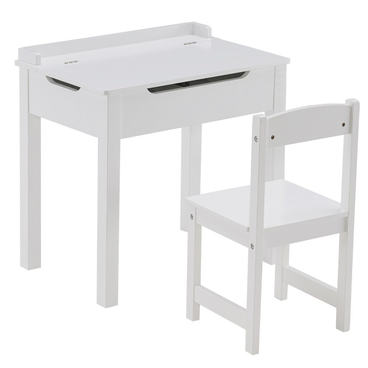 Winado 470613151077 White Rectangular Kid's Play Table (One Chairs)