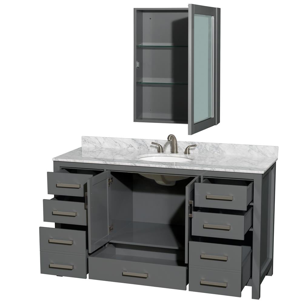Wyndham Collection WCS141460SKGCMUNOMED Bath-Vanity-Combo - View #2