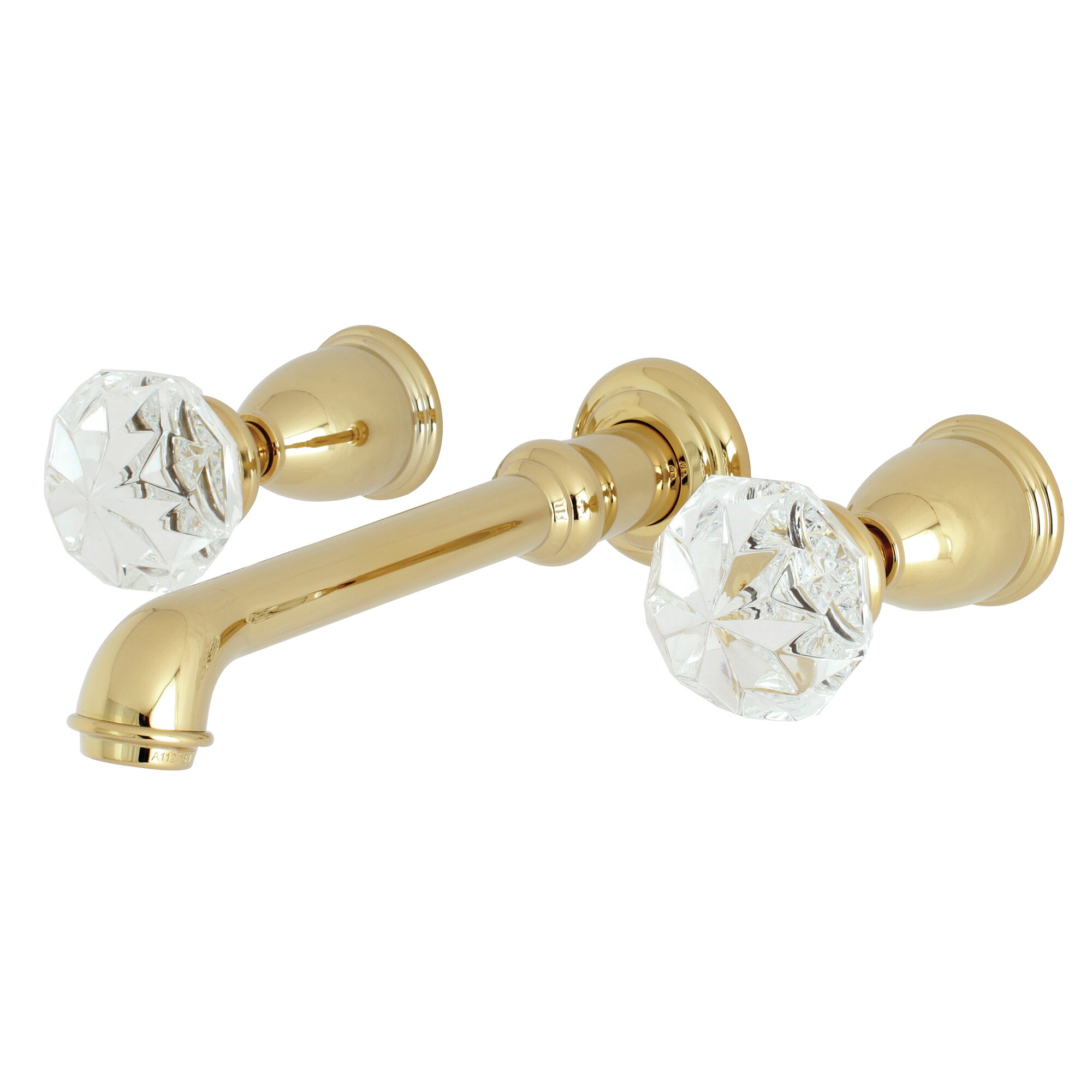 Kingston Brass WLKS7122KWL Krystal Onyx Polished brass Wall-mount 2-handle High-arc Residential Handle Bathroom Sink Faucet