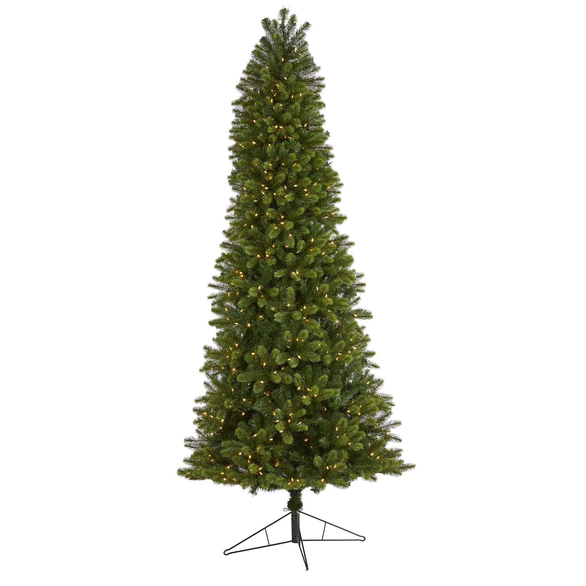 Nearly Natural T1493 9-ft Spruce Pre-lit Slim Artificial Christmas Tree with White LED Lights