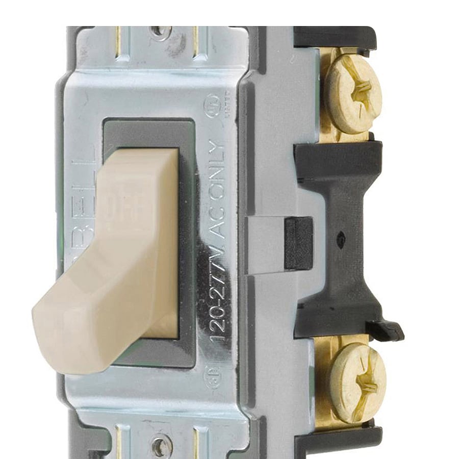 Hubbell CSB120LAZ 15/20-Amp Single-Pole Toggle Light Switch, Light Almond