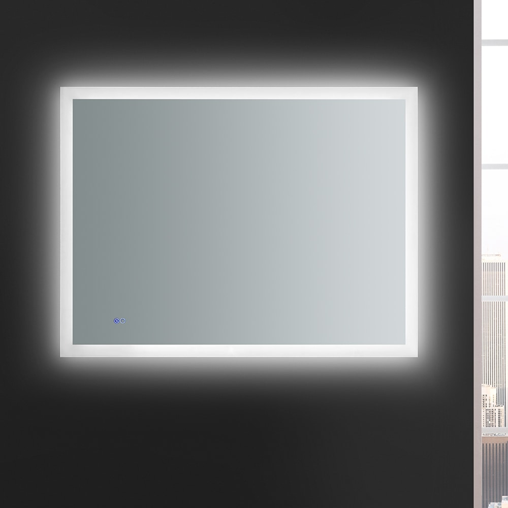 Sleek 48"x36" Frameless Bathroom Vanity Mirror with LED Halo & Fog-Free Technology