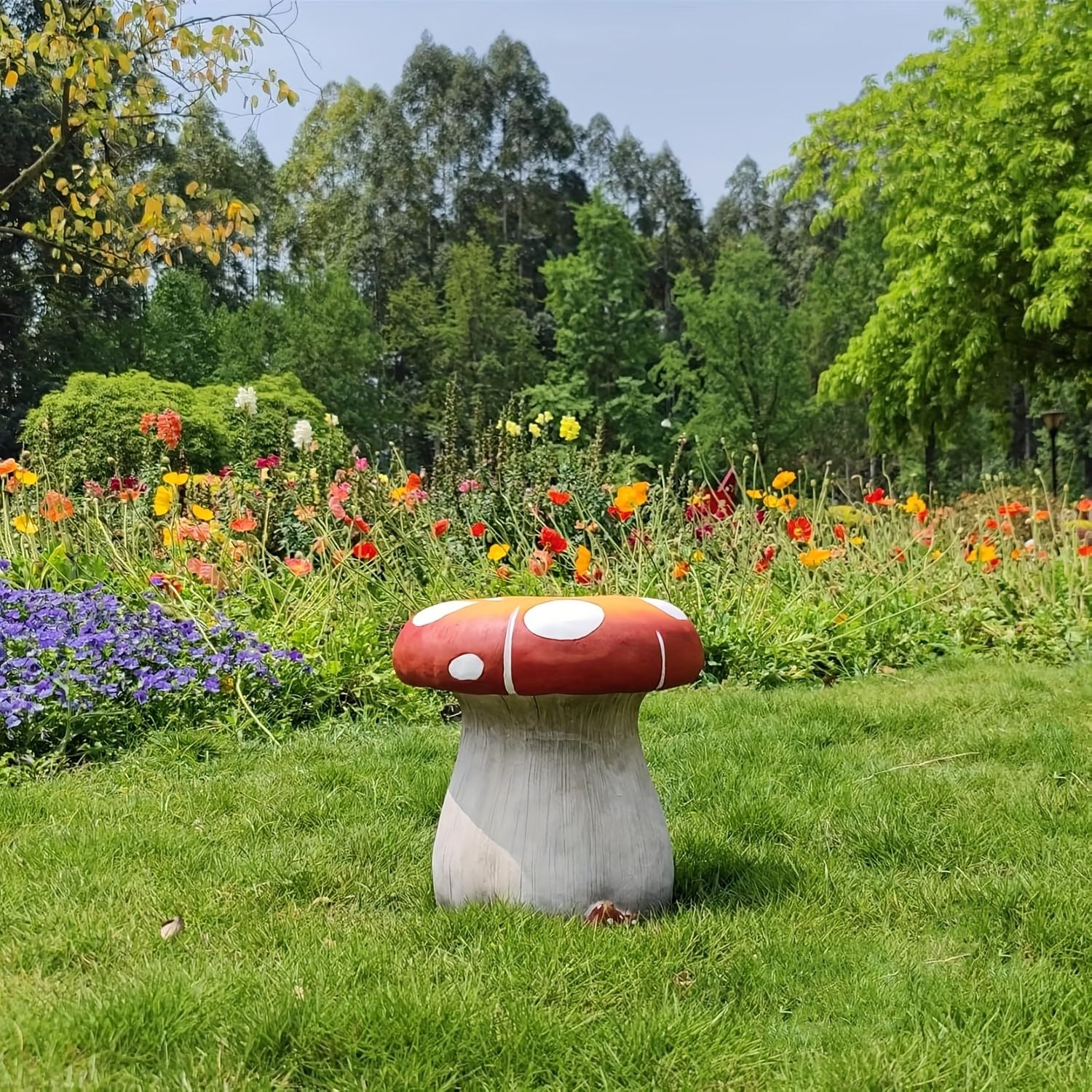 Blisstyle - 13.4-in H x 12.6-in W Multiple colors/finishes Mushroom Garden Statue