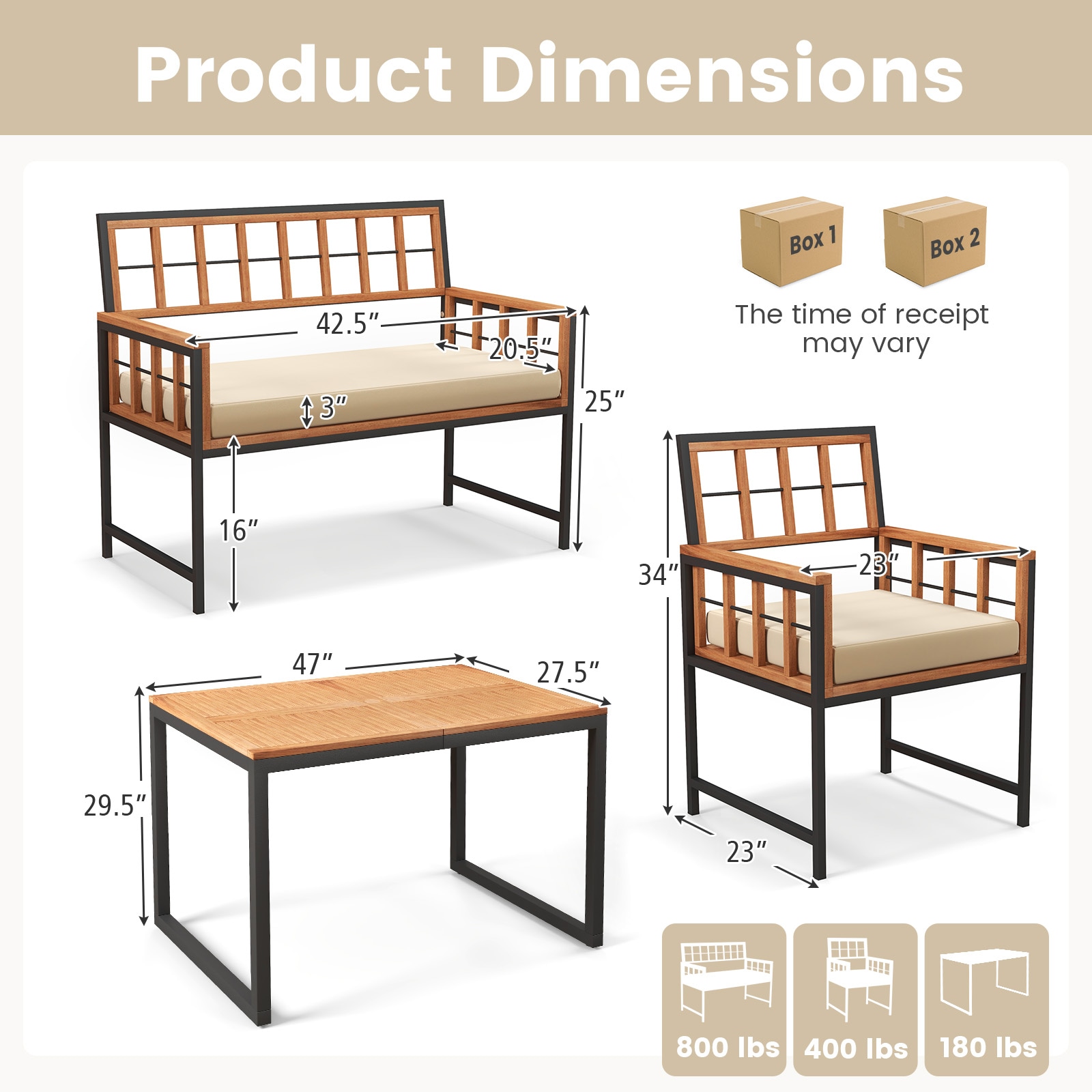 Forclover HBV-71668BN Patio-Dining-Sets - View #3
