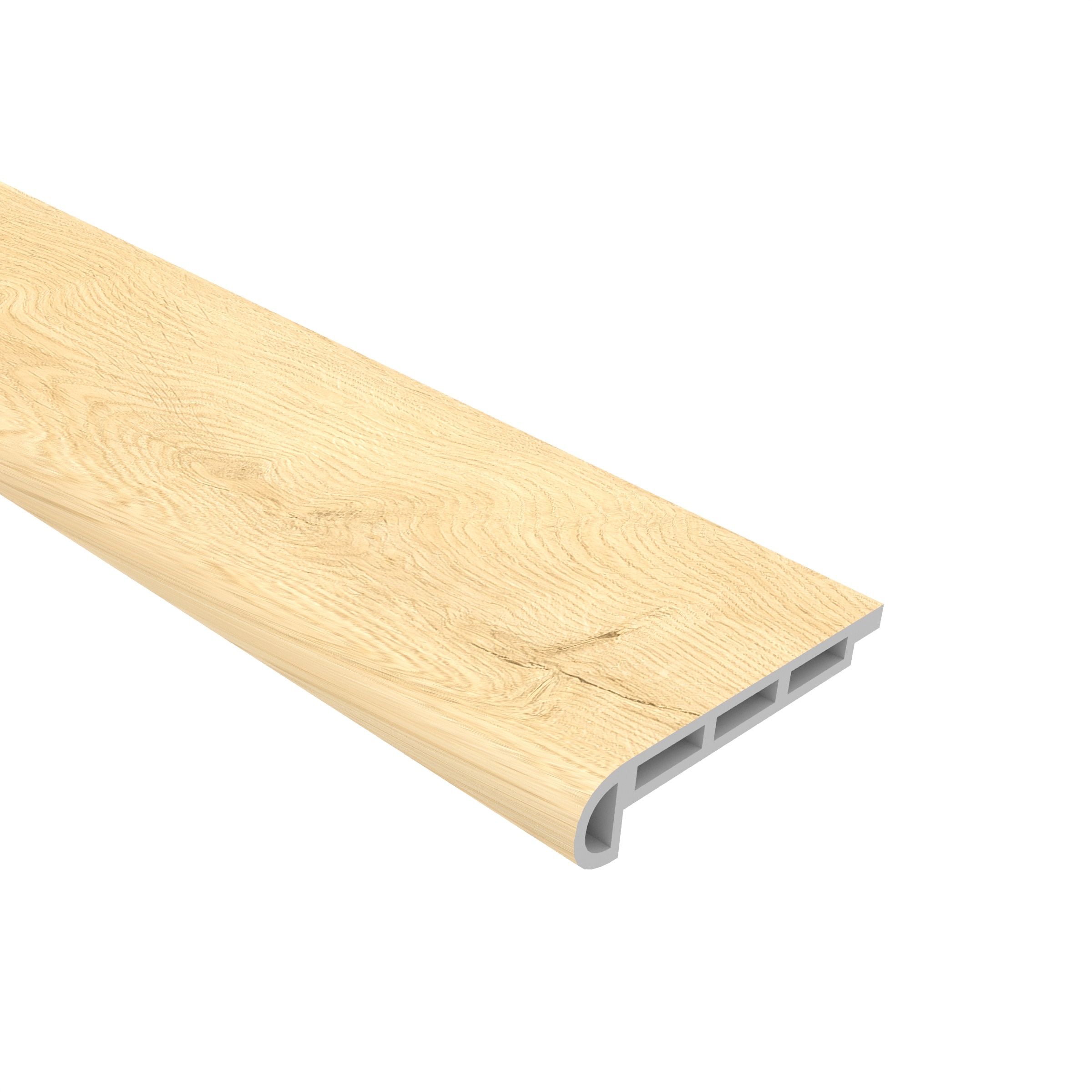 CALI 7902501515 Longboards 2.07-in x 72.83-in x 0.75-in Sandbar Oak Prefinished Vinyl Oak Flush Stair Nosing