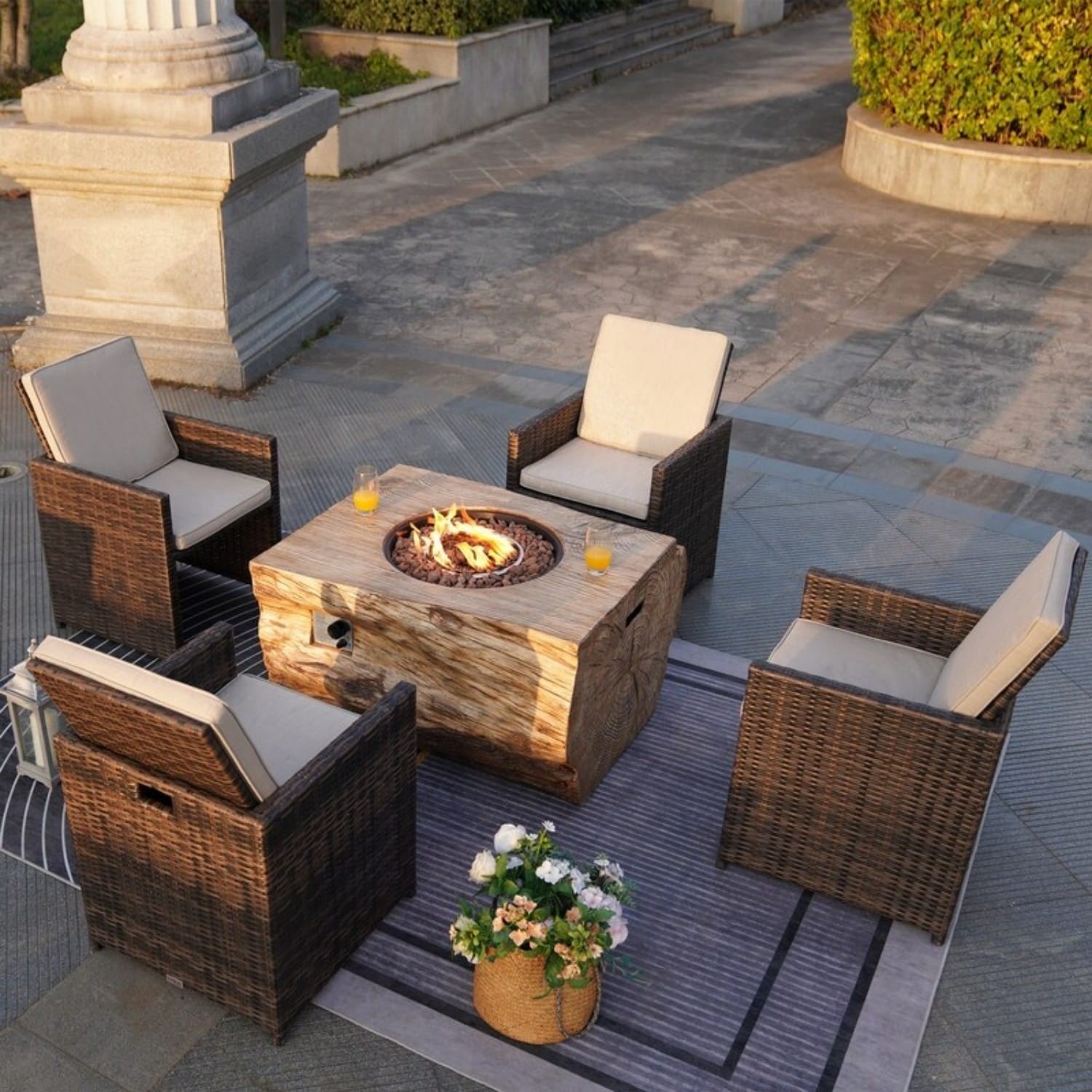 Direct Wicker DWG-217034C-BR Patio-Dining-Sets - View #2