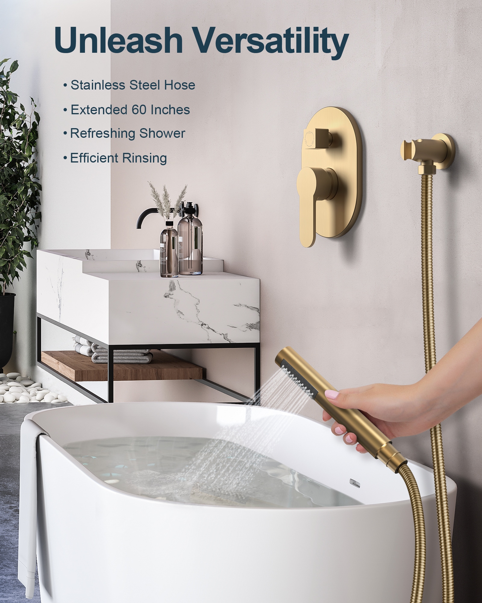 GRANDJOY FL2559-BG Tub-Shower-Faucets - View #8