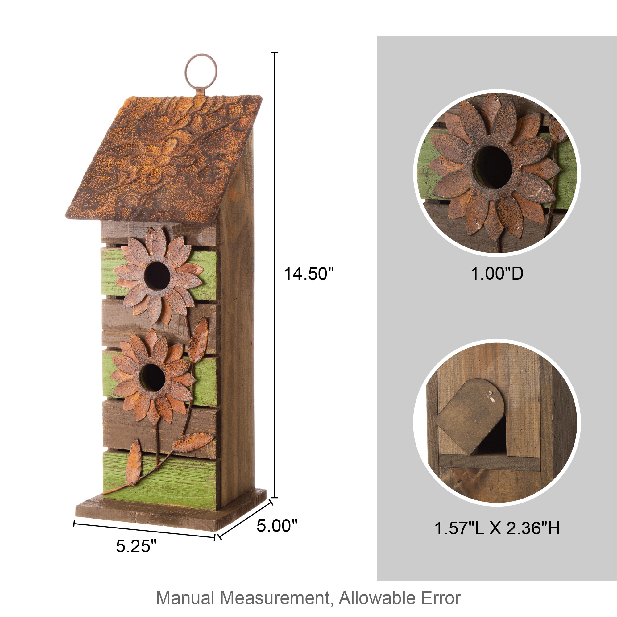 Metal Bumble Bee Decorative Novelty Hanging Birdhouse Home Garden