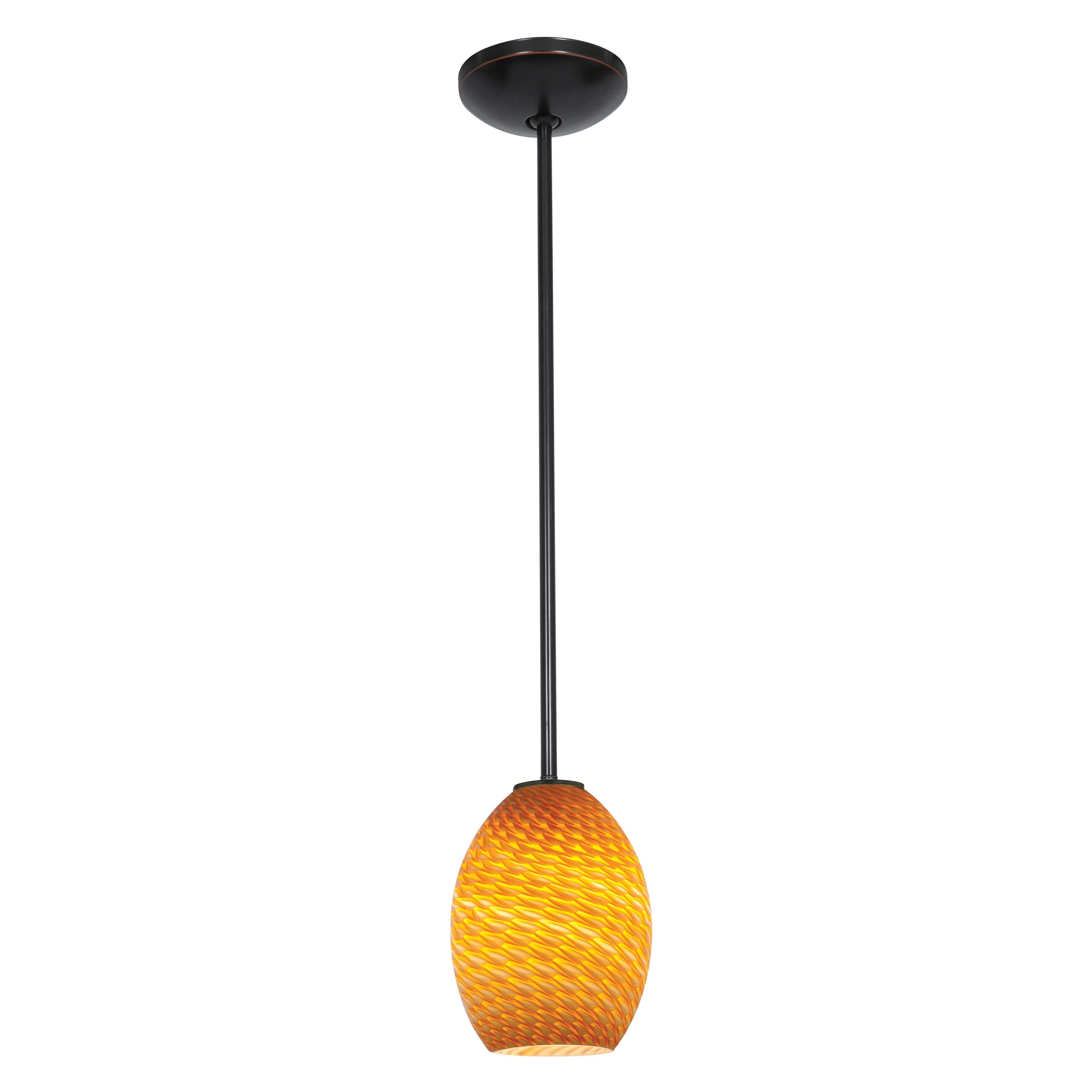 Access Lighting 28023-3R-ORB/AMBFB Brandy FireBird Oil Rubbed Bronze Modern/contemporary Geometric Mini Hanging Pendant light