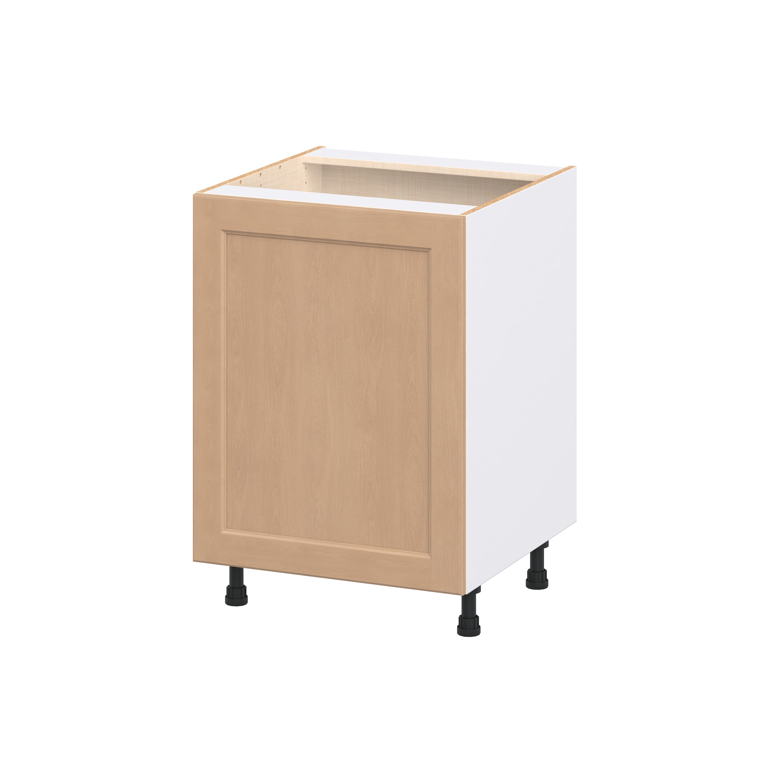 Hugo&Borg Raleigh 24-in W x 34.5-in H x 24.5-in D Sugar Cookie Base Fully Assembled Cabinet Flat Panel Shaker #DSB24FH(L/R)-RA