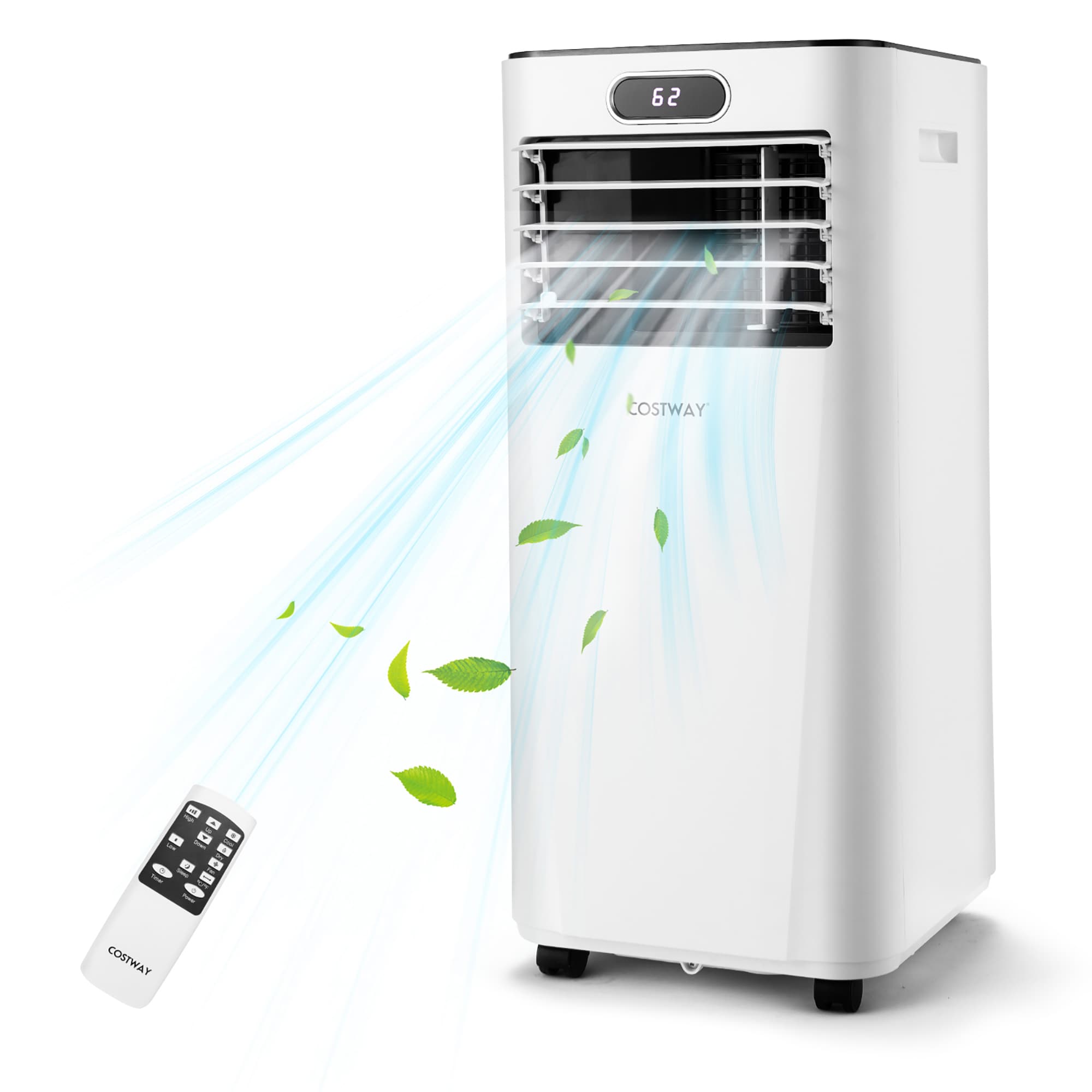 Costway LWS00205 5300 BTU DOE 115-Volt White Vented Portable Air Conditioner Remote Control Included 230-sq ft -Cooling