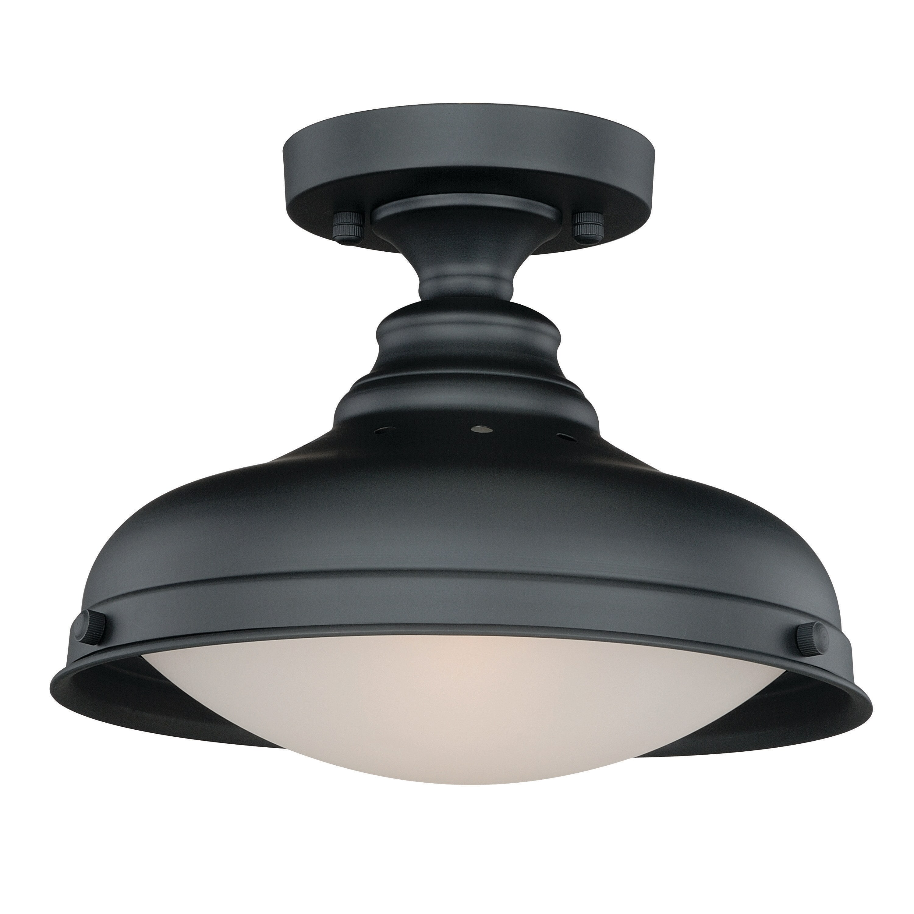 Keenan Oil Rubbed Bronze 12" Glass Bowl Ceiling Light