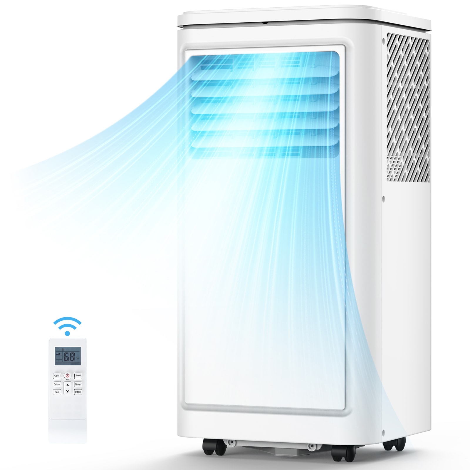 COWSAR LSA5405AC8K 5000 BTU DOE 115-Volt White Vented Portable Air Conditioner Remote Control Included 280-sq ft -Cooling