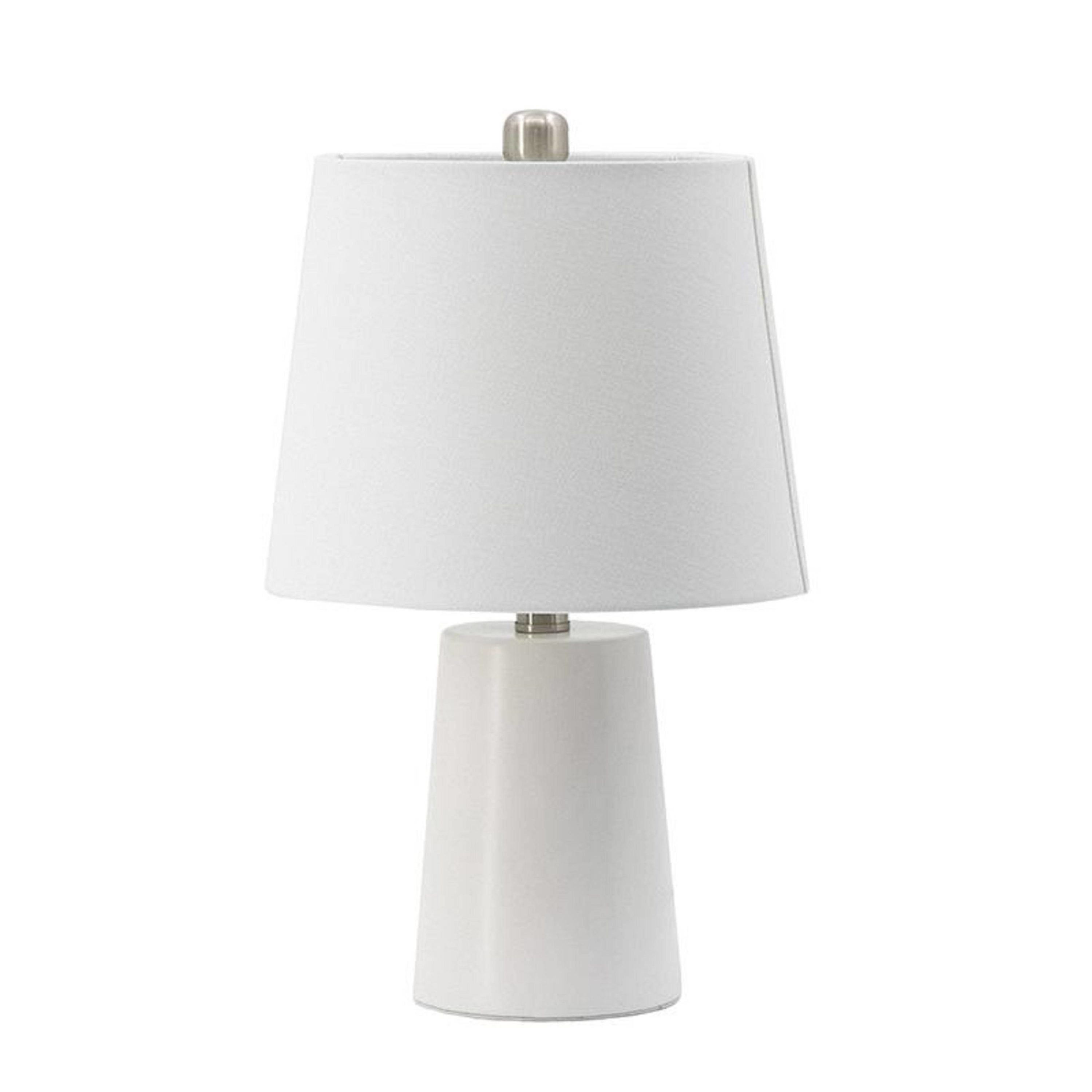 A&B Home 77582 A and B Home 16.5 in H Drum-Shaped White Ceramic/Fabric Table Lamp for Nightstand, Dresser, Living Room, Bedroom, Foyer, Entryways, Kids Room, Dining Room