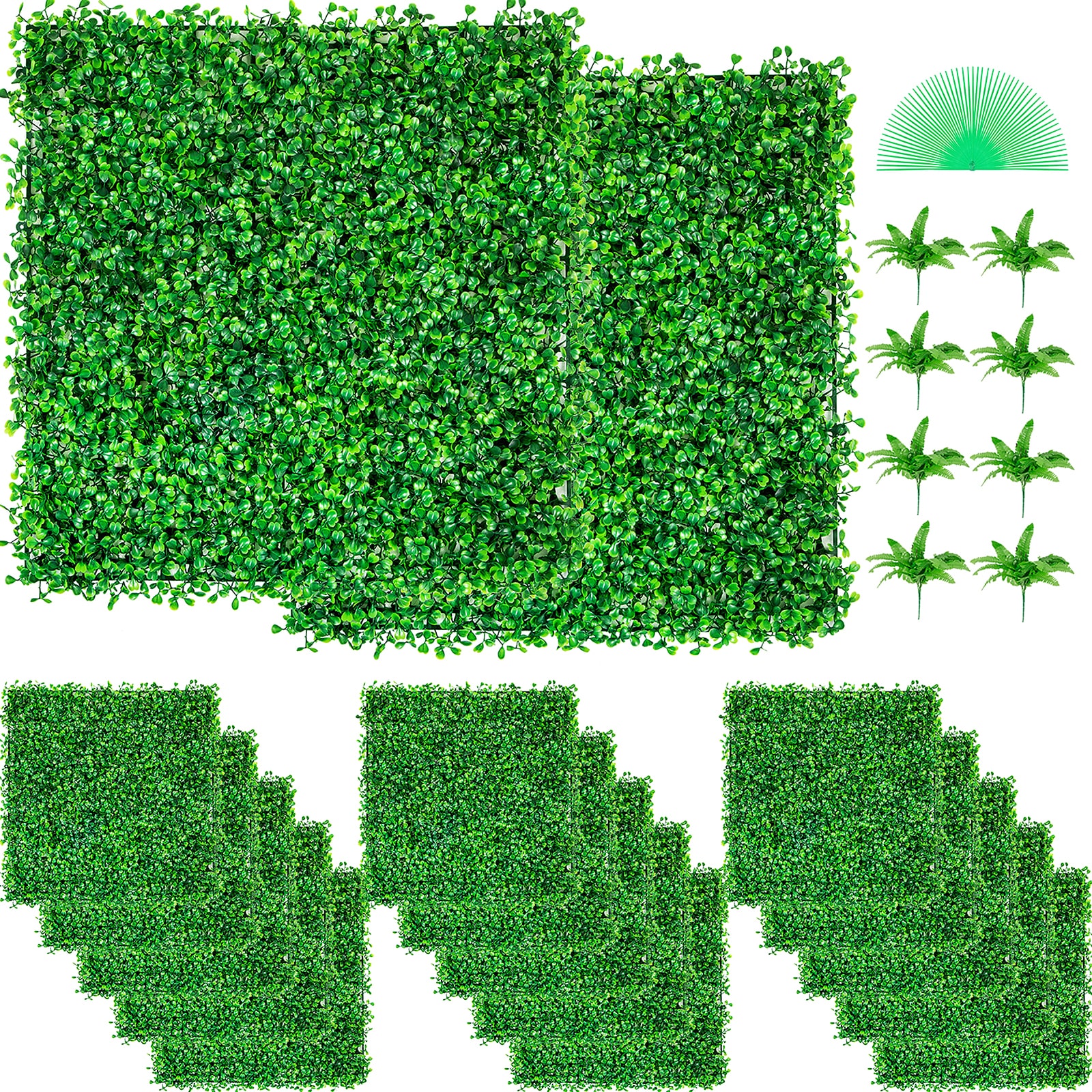 VEVOR MLCZWQ48PC10X1001V0 13-Inches Green Indoor/Outdoor Wall Clover Artificial plant