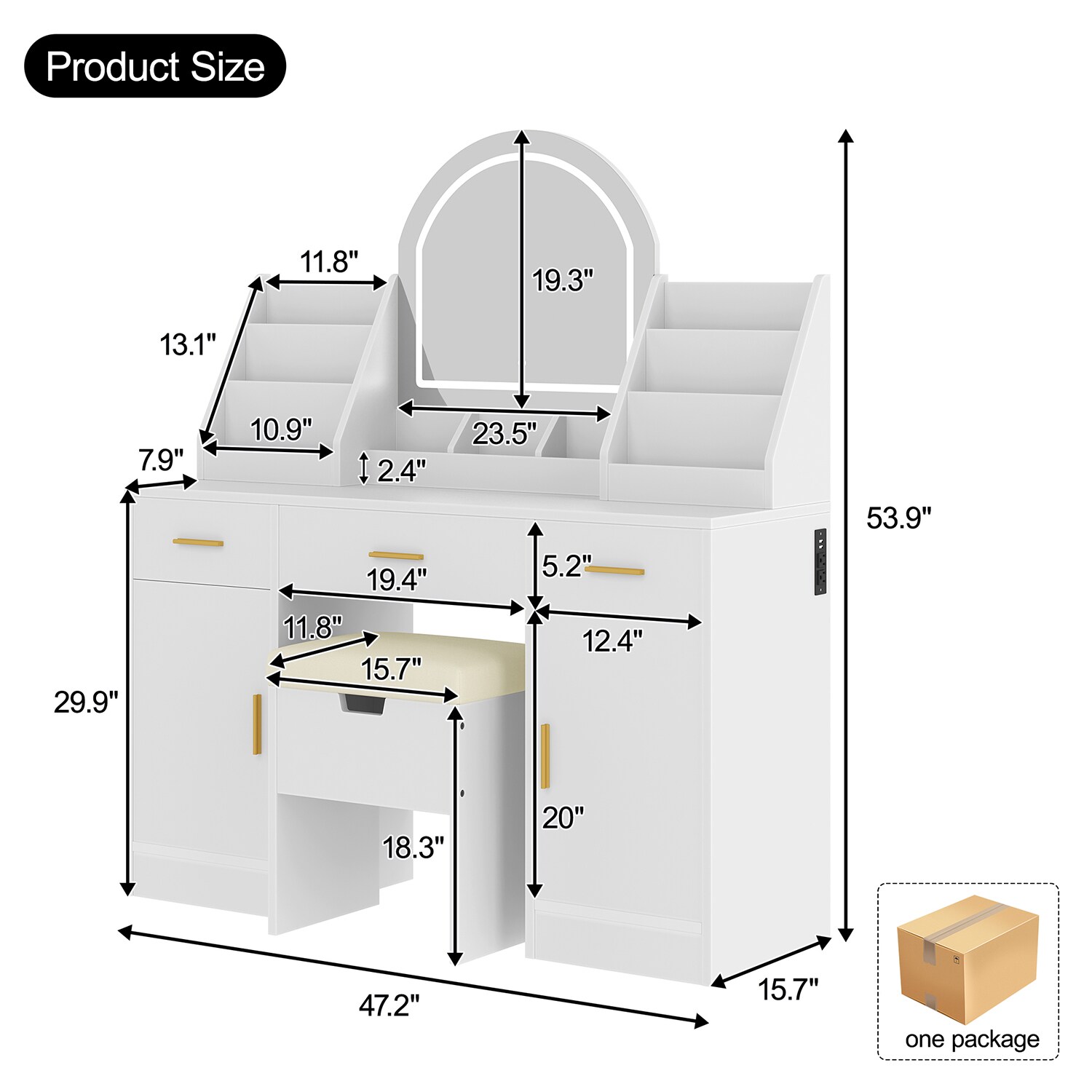 GZMR GR-W331S037 Bedroom-Vanities - View #7