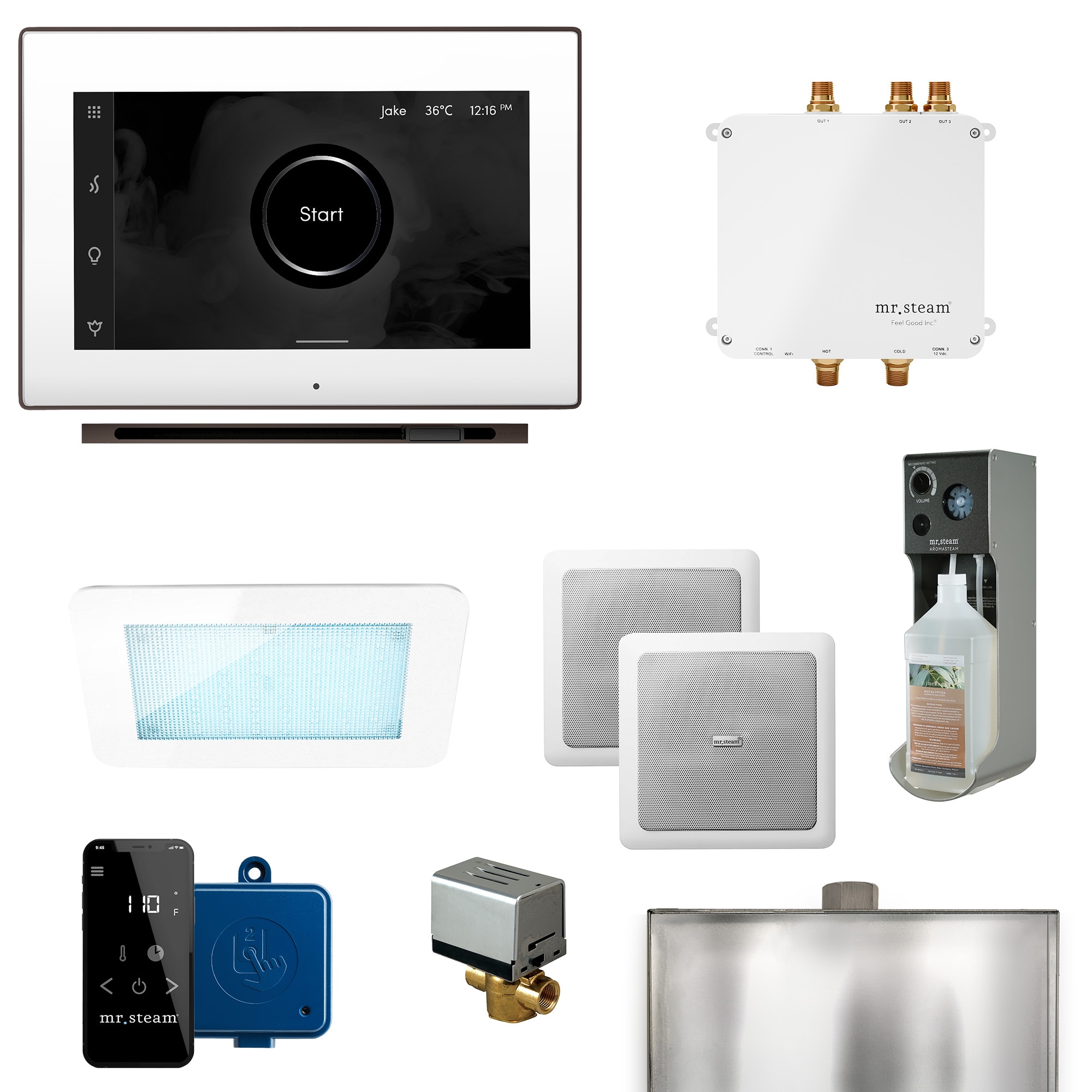 Mr. Steam BLS-WHLOB Bliss Linear 600-Watts Rubbed Bronze Steam generator control kit