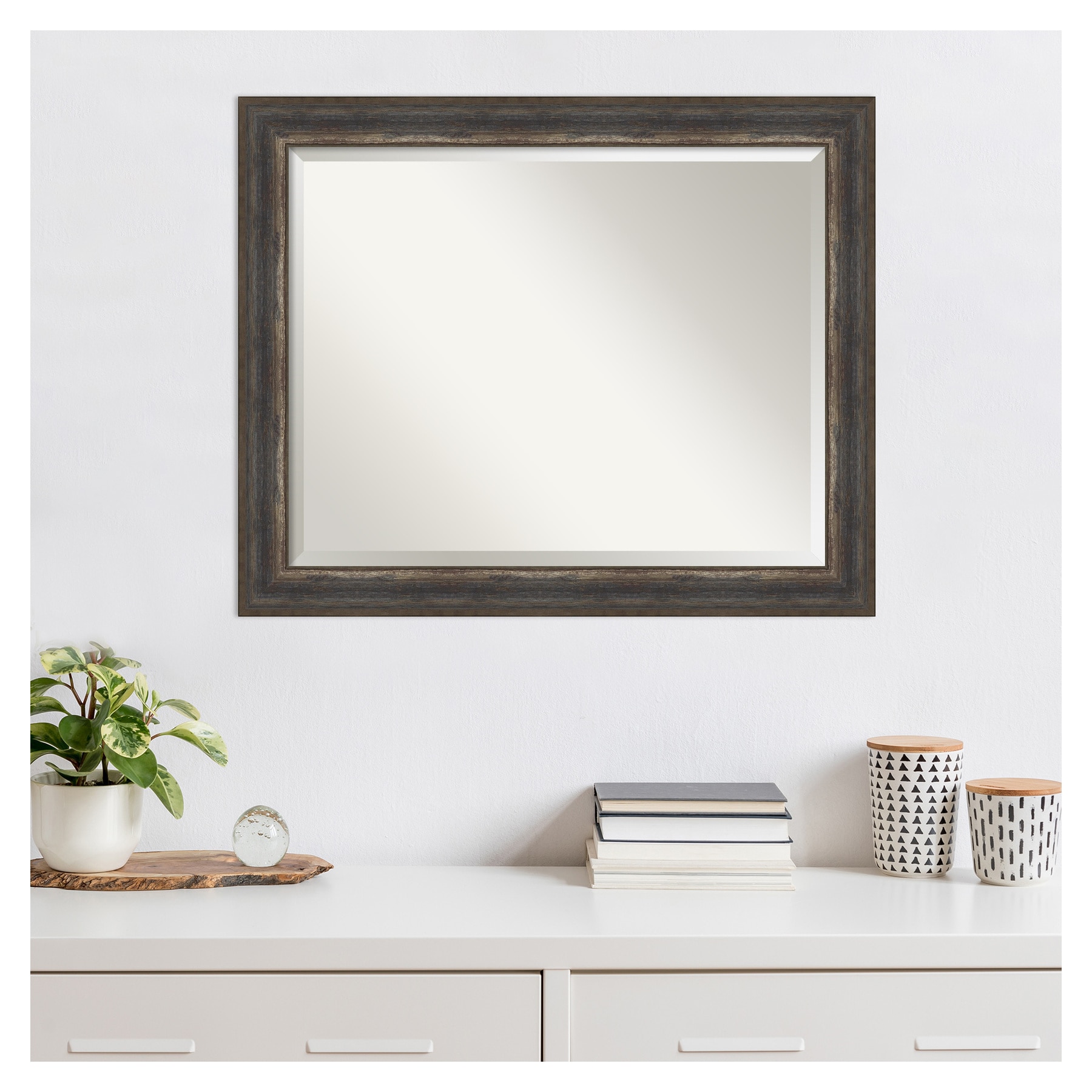 Alta Rustic Char Bronze Framed Rectangular Wall Mirror