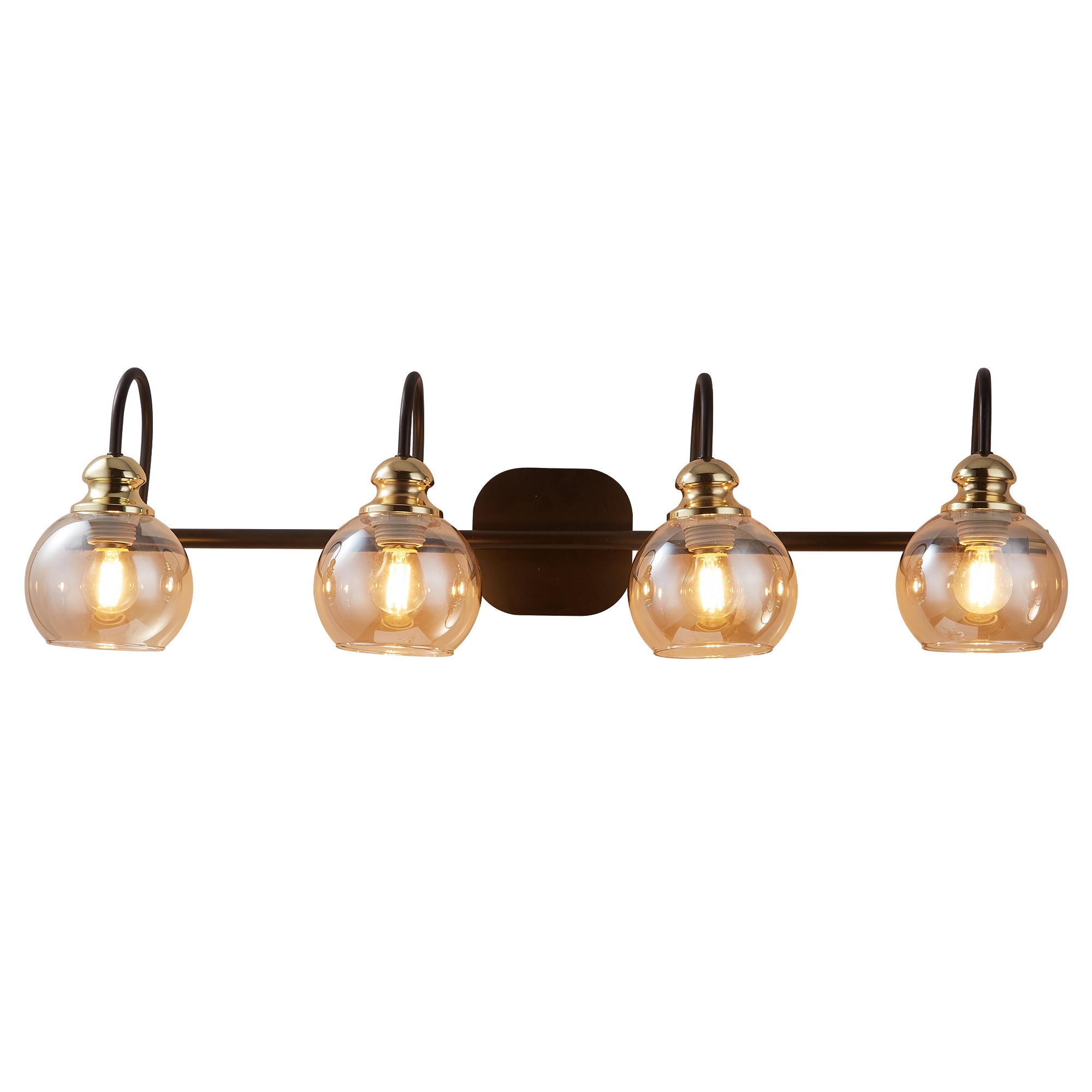ExBrite XYJSVL1404ACMBE26 Brite-CL 31.8-in 4-Light Black Farmhouse Vanity Light