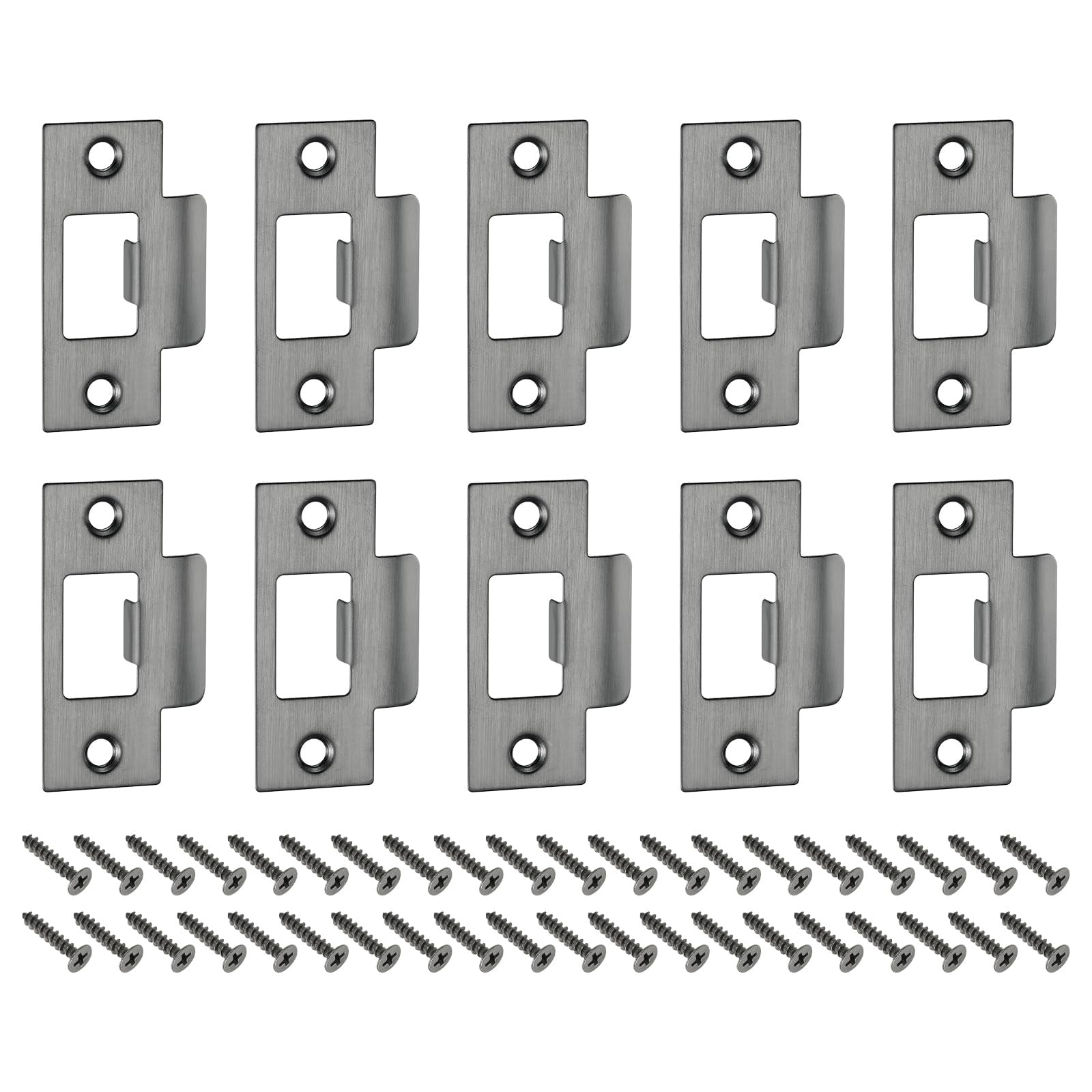 Aoibox  Stainless steel t style door strike plates 70 x 40 mm latch and deadbolt reinforcer 10 piece pack Unit