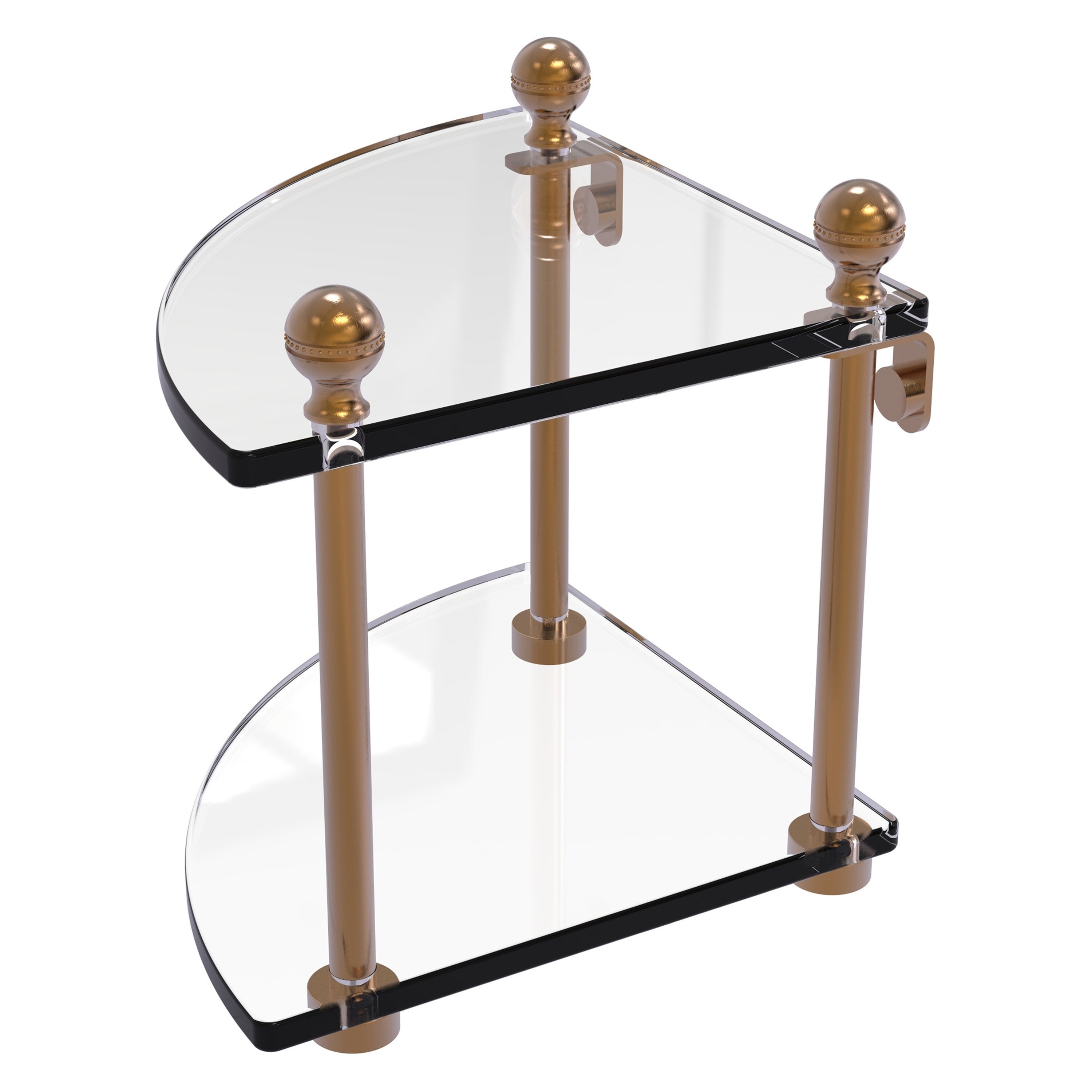Allied Brass MA-3-BBR Mambo Brushed Bronze 2 -Tier Wall mount Corner Bathroom Shelf ( 8-in x 8-in x 8-in )